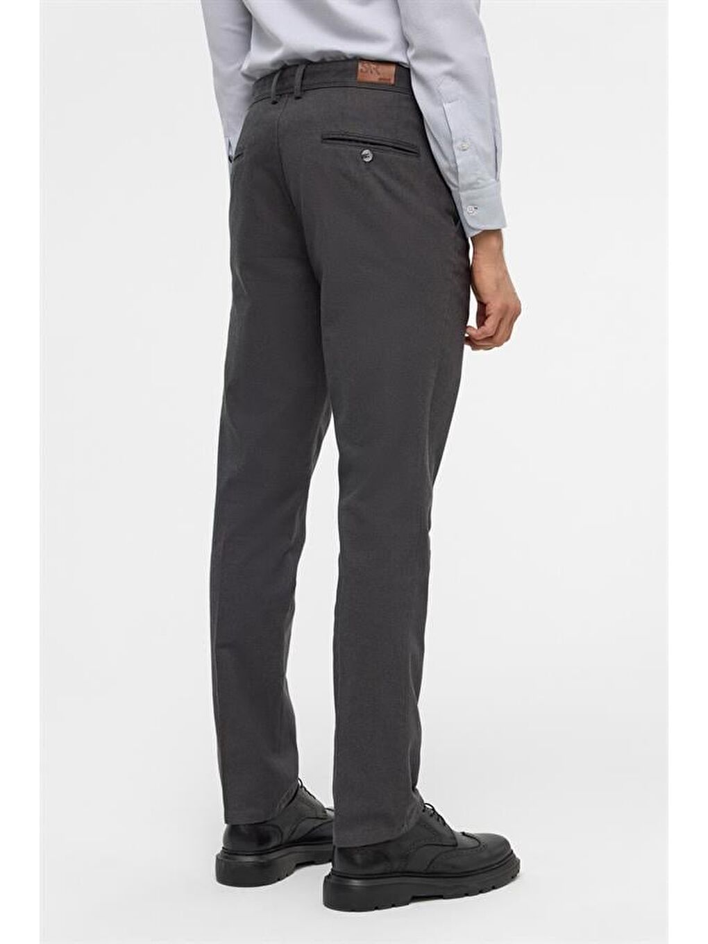 Antrasit Regular Armürlü Pantolon-5