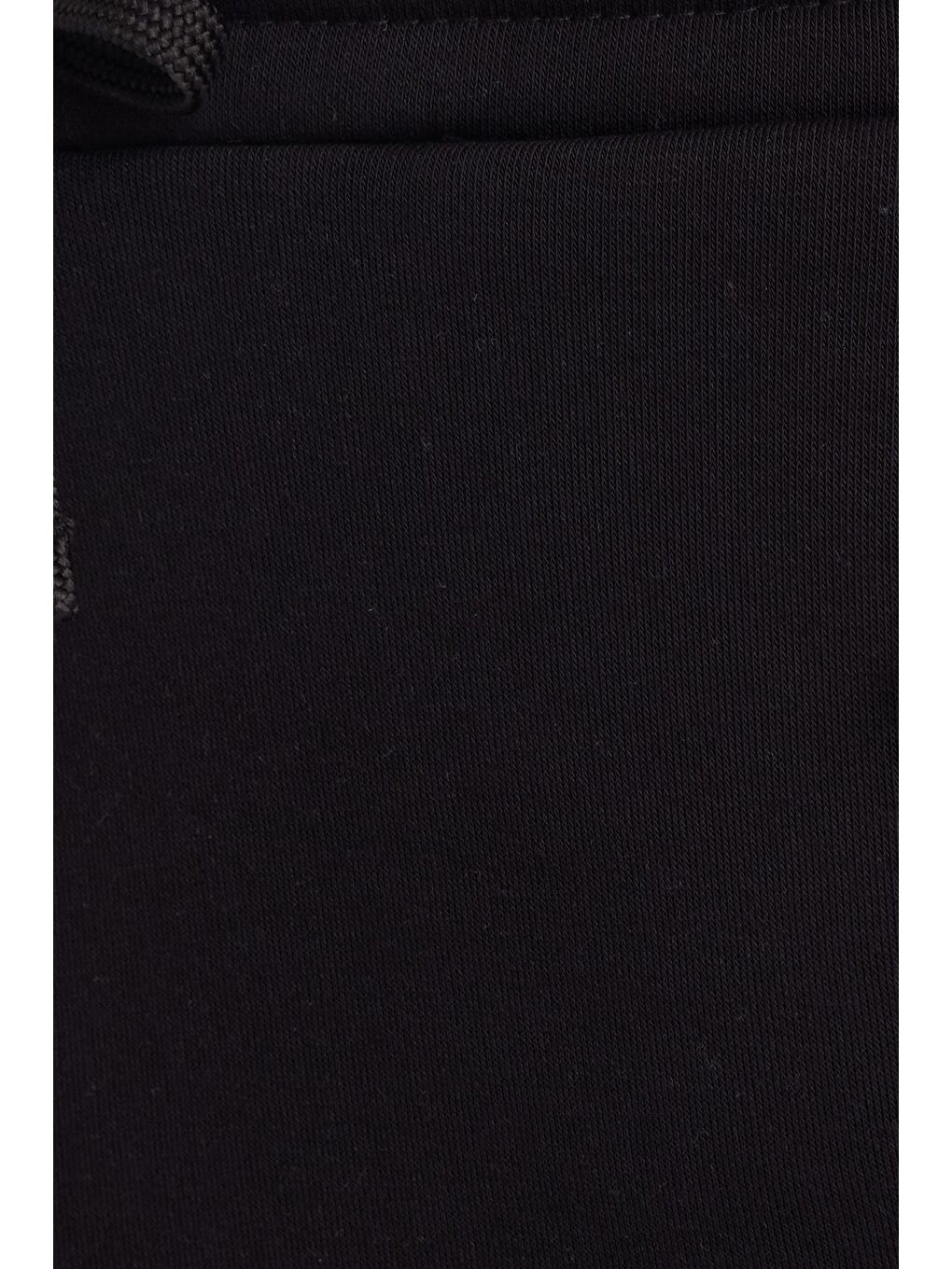 Kadın Relax Fit Rahat Kesim Şardonlu 3 Cepli Lastikli Jogger Paça Siyah Eşofman Altı-5