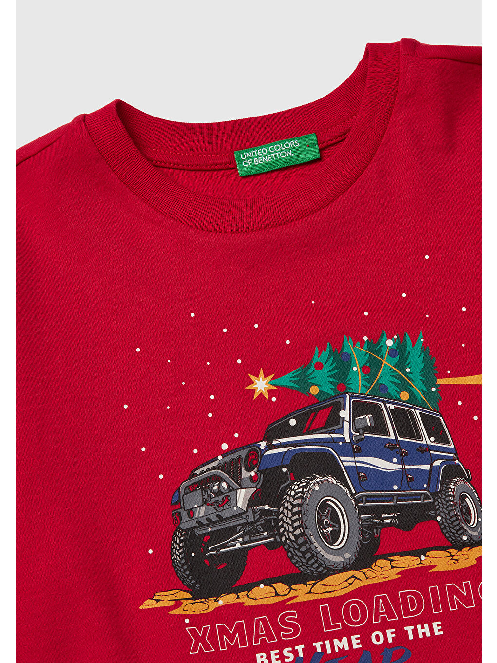 Erkek Çocuk Kırmızı Baskılı Jarse Bisiklet Yaka Uzun Kollu T-shirt-2