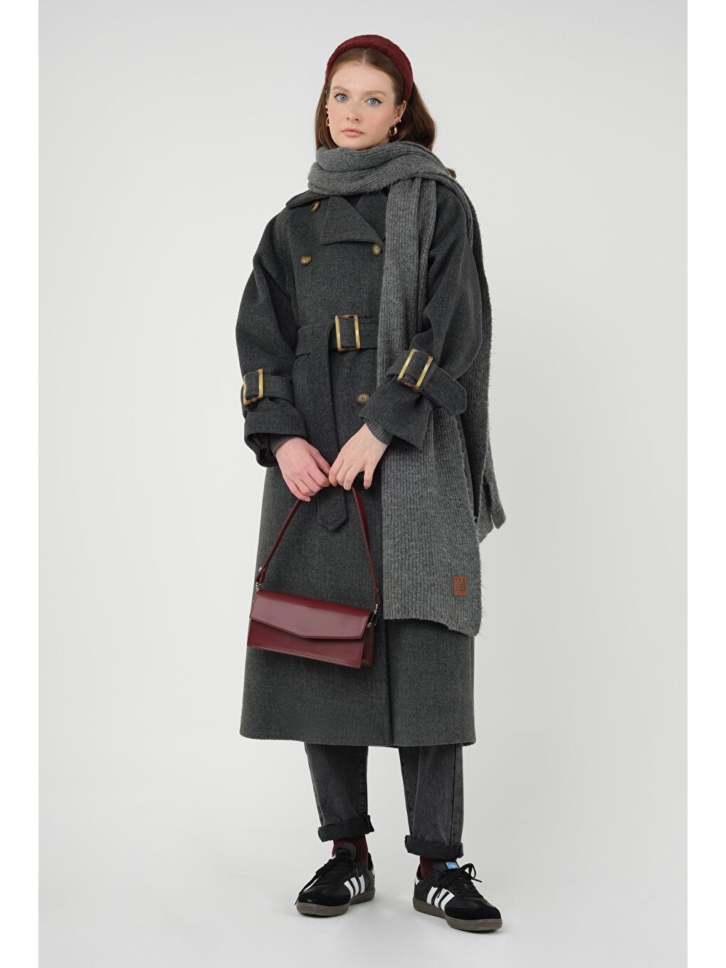 Uzun Kruvaze Kaban Antrasit-4