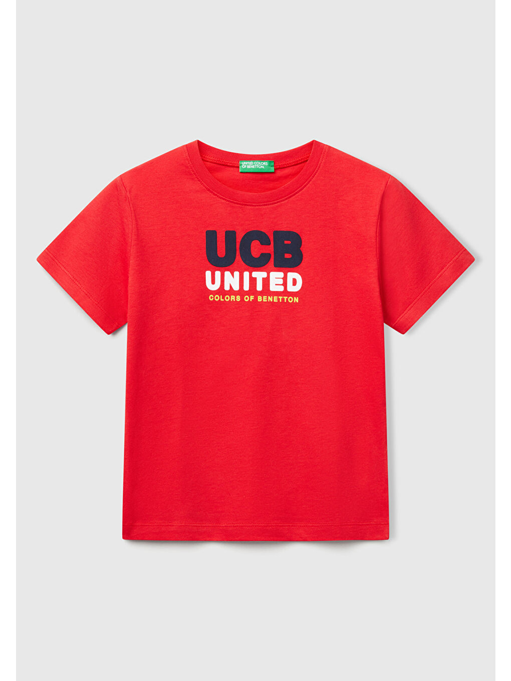 Erkek Çocuk Kırmızı Benetton Logo Baskılı T-Shirt