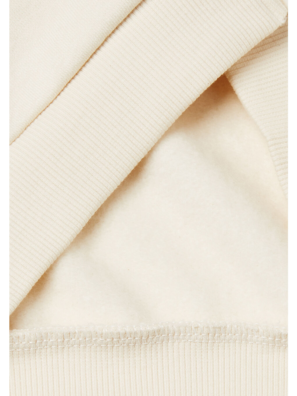 Kız Çocuk Ekru Renk Bloklu Payet Nakışlı Fermuarlı Kapüşonlu Sweatshirt-2