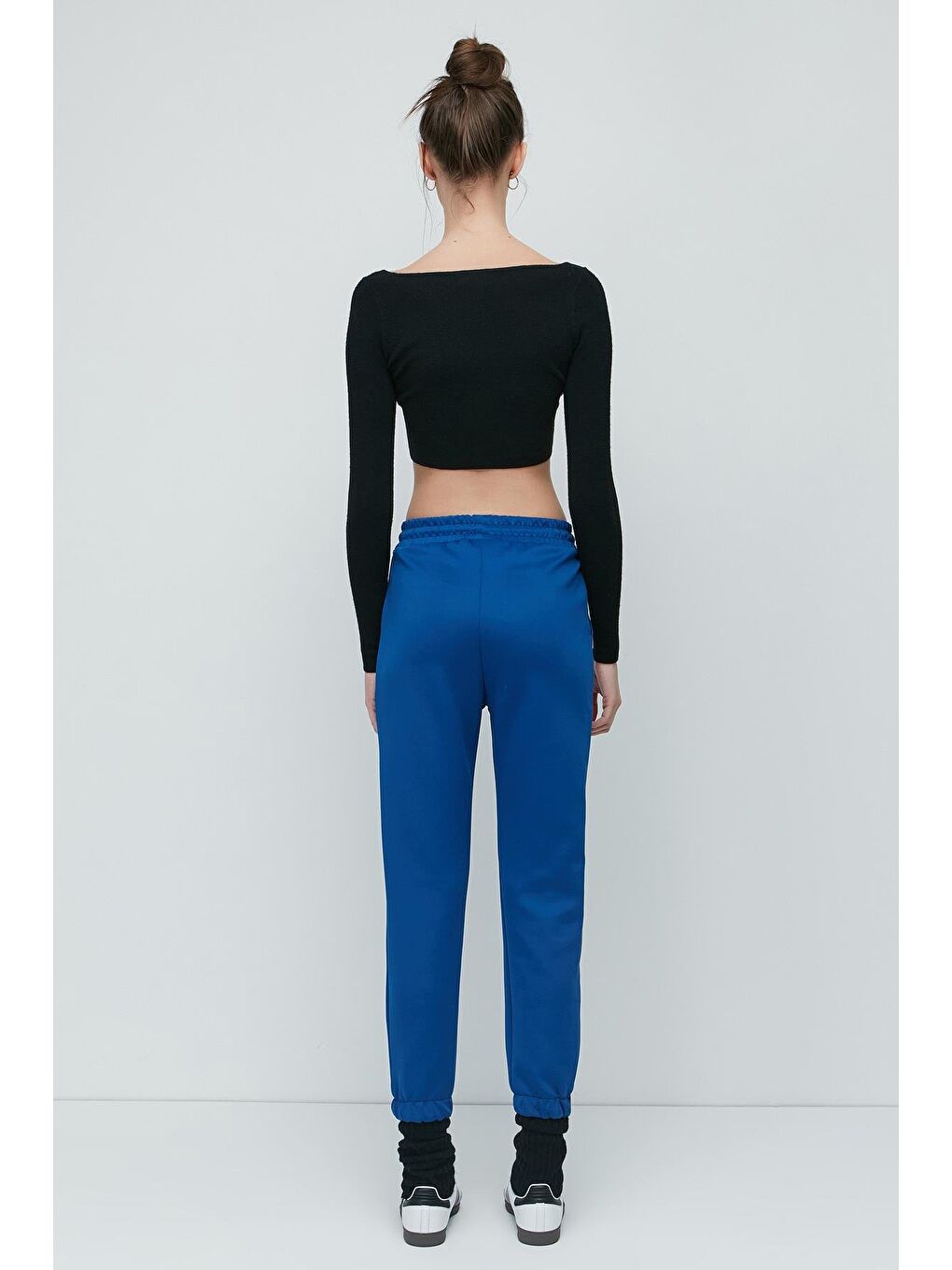 Mavi Yırtmaçlı İspanyol Paça Eşofman Altı 843 Sax-3