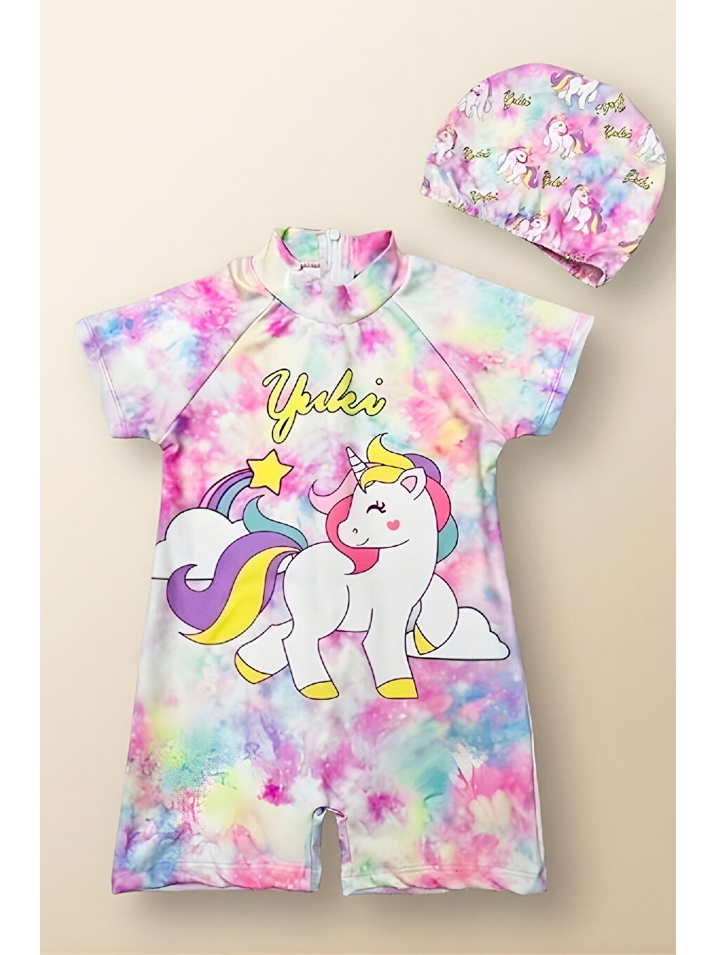 Karışık Kız Çocuk Boneli Mayo Takımı (Mayo+Bone) 2-8 Yaş 12589N-1