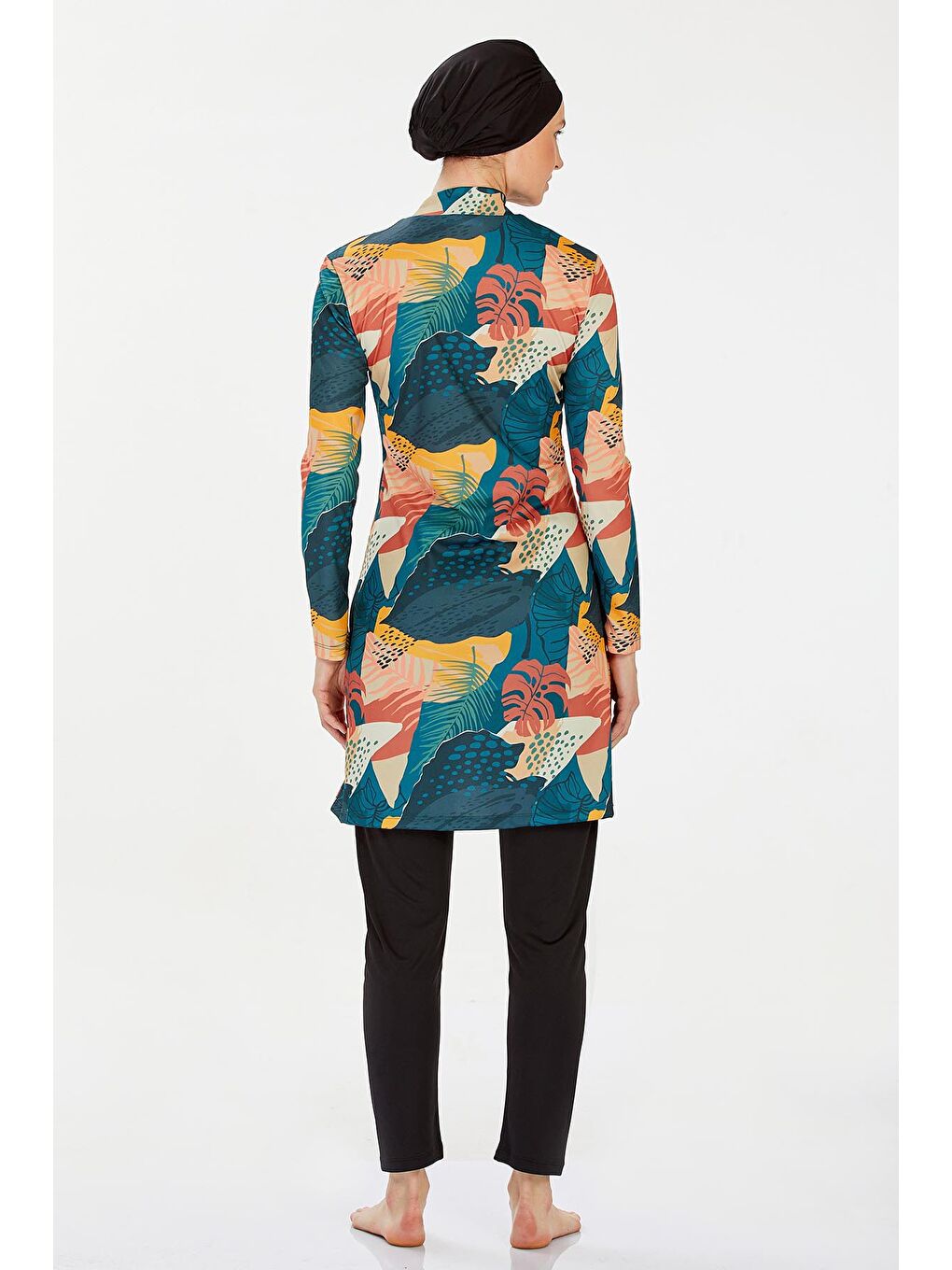 Haki Desenli 4 Lü Tesettür Mayo-1