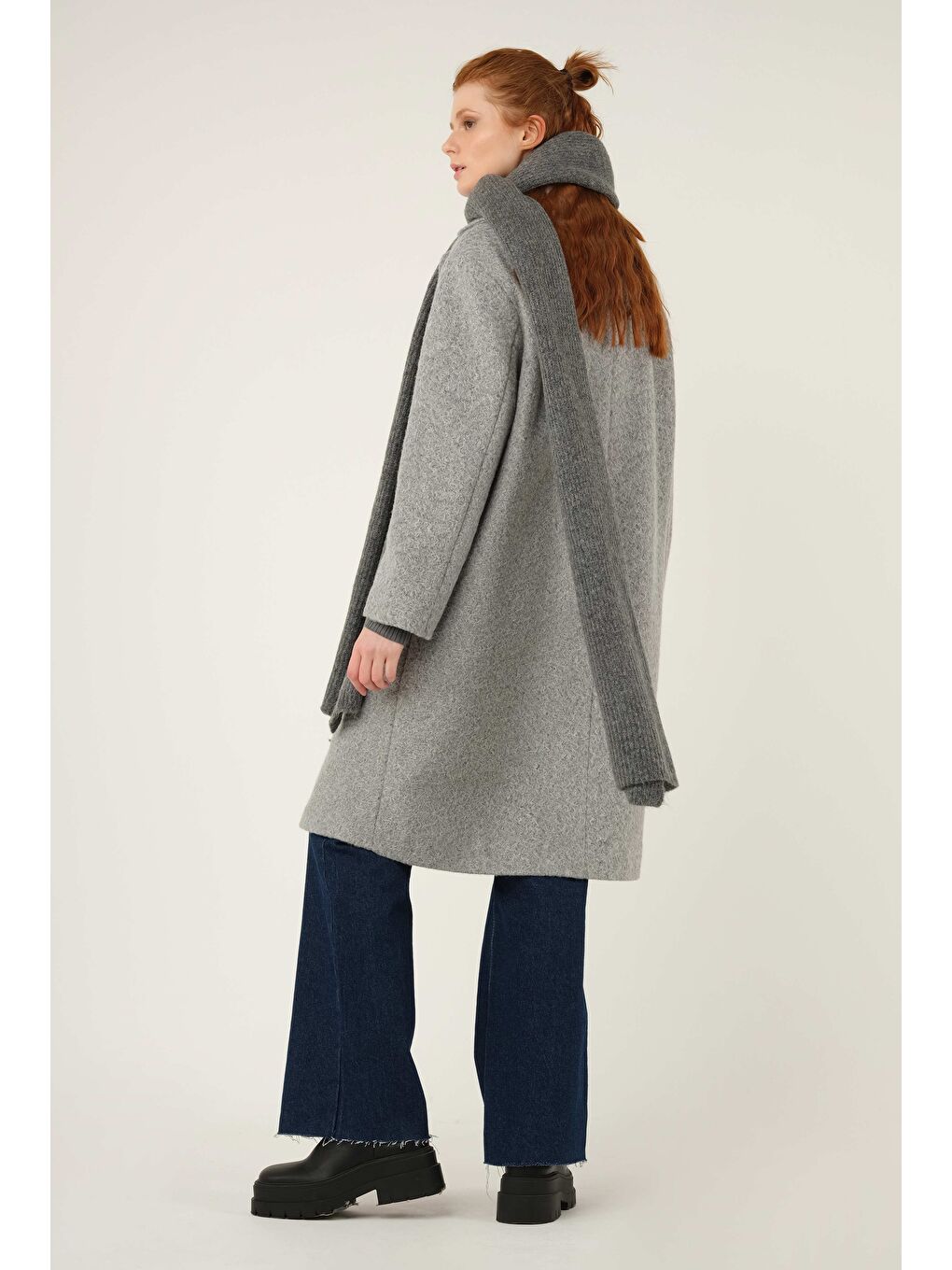 İki Düğmeli Kaban Gri-3