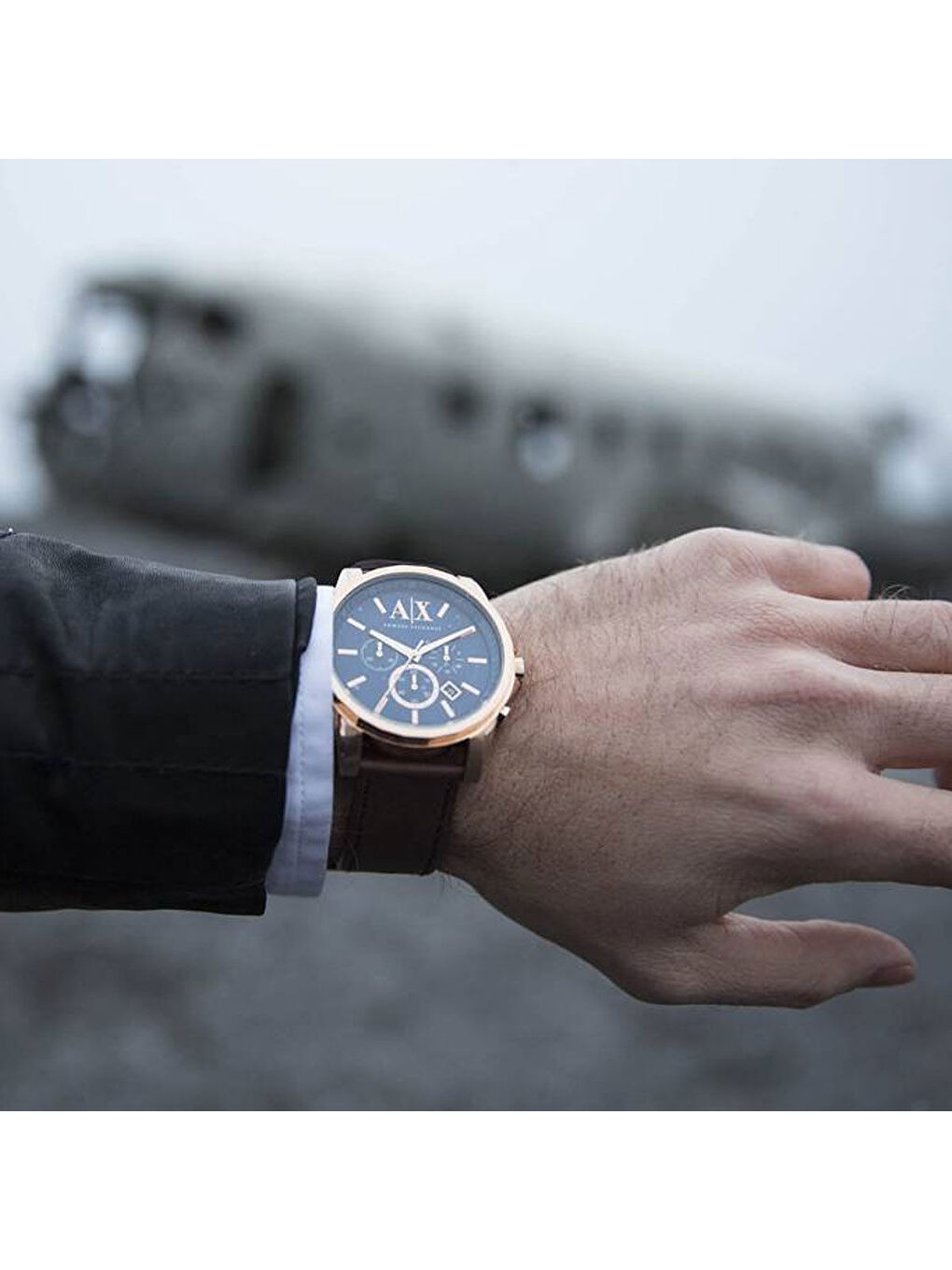 Kahverengi AX2508 Erkek Kol Saati-3