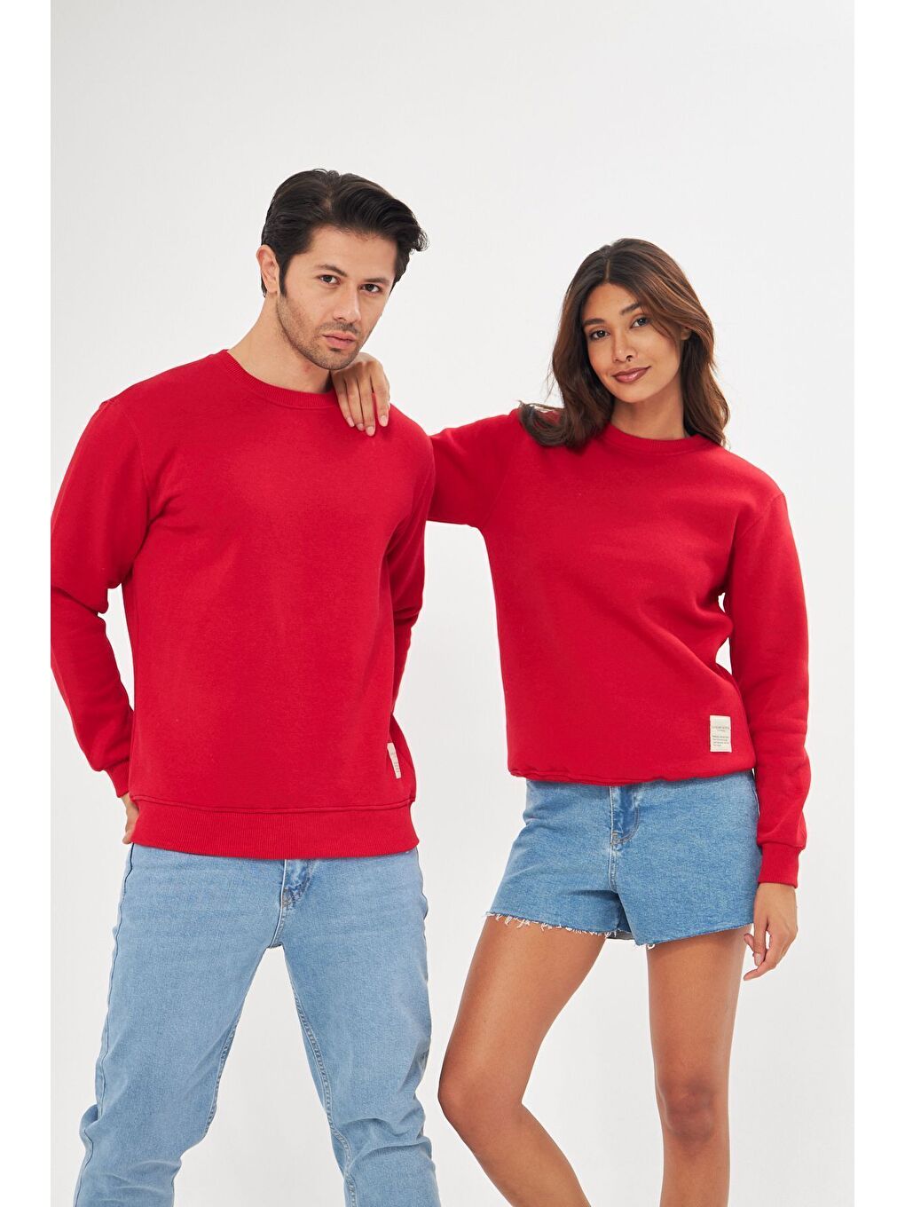 Kırmızı Unisex Slim Fit Sweatshirt