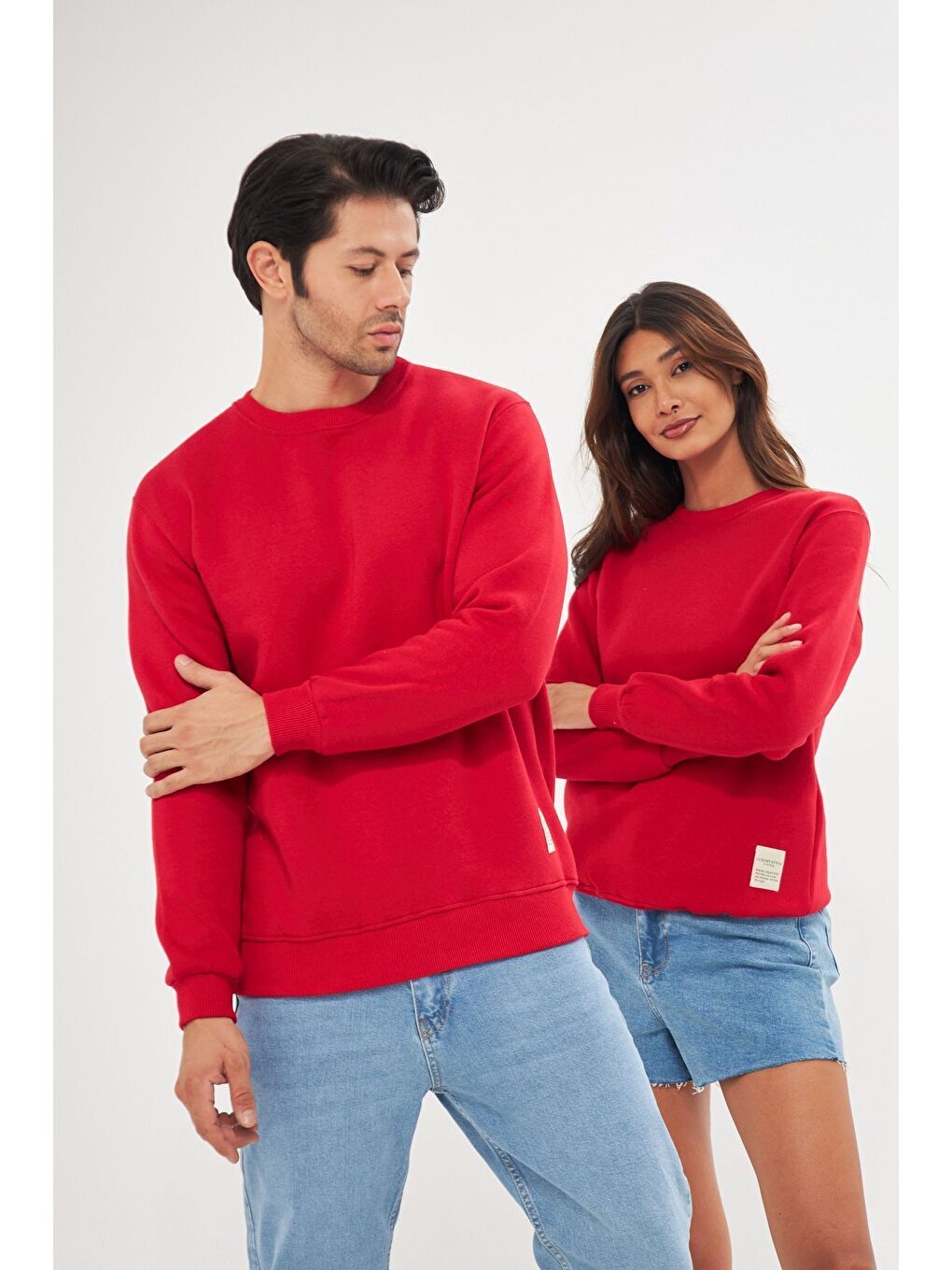 Kırmızı Unisex Slim Fit Sweatshirt-2