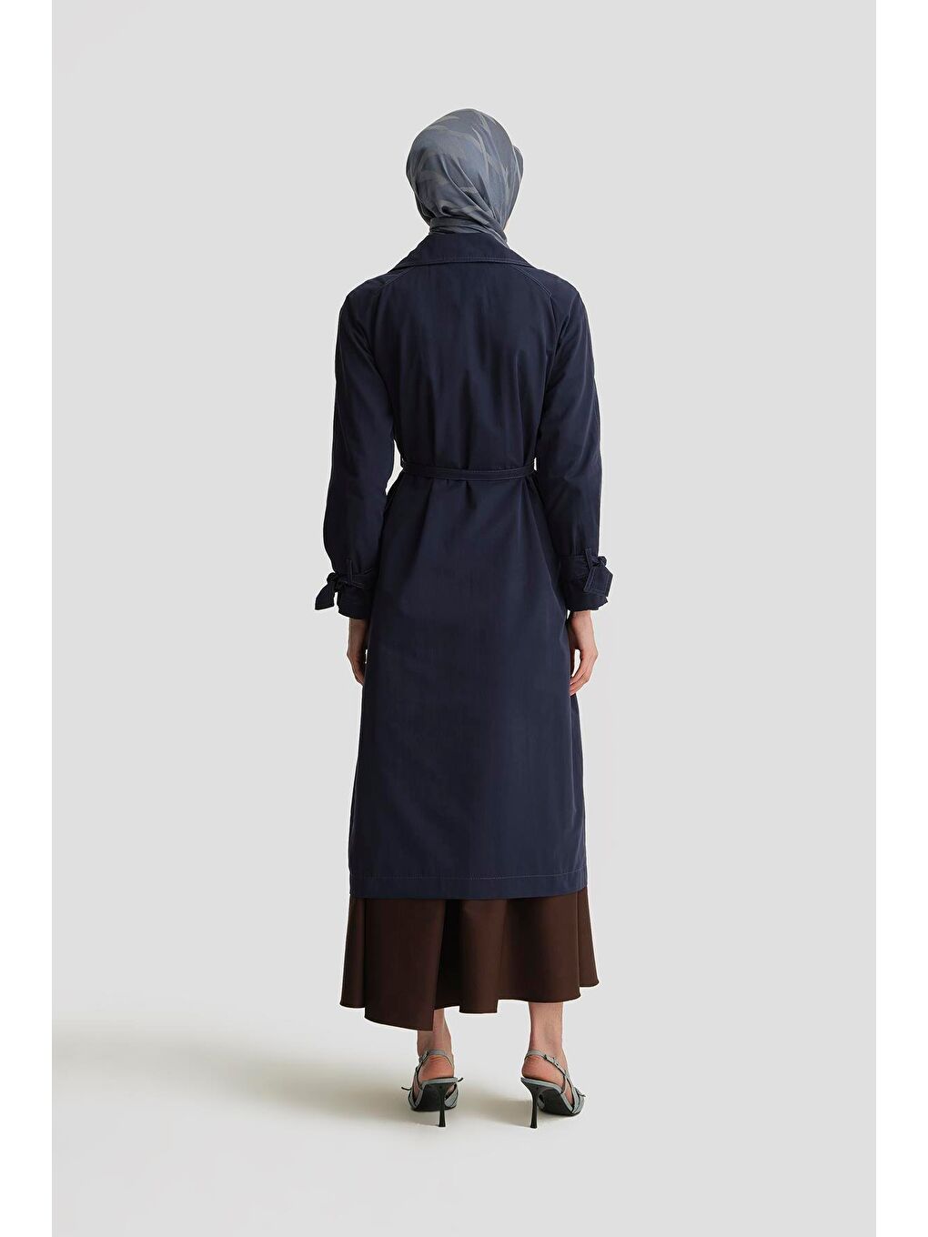 Gold Düğmeli Trençkot 25Y7807 Lacivert-4