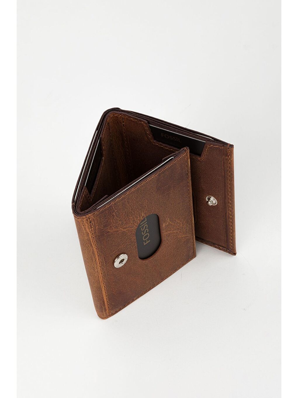 Kahverengi Kutulu Hakiki Deri Haki Unisex El Portföyü Kartlık Cüzdan-2