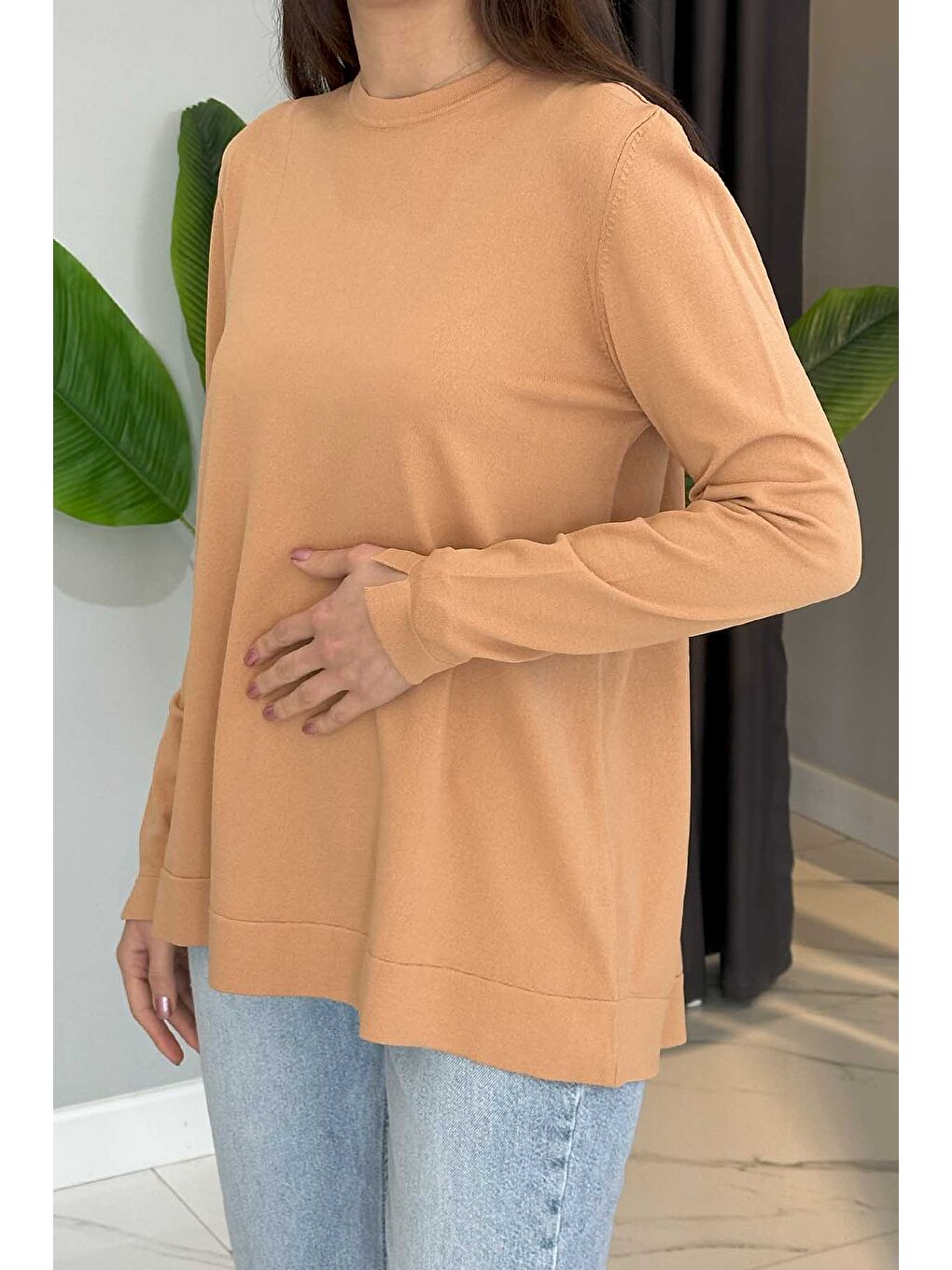 Bej Merserize Standart Tunik NS-22Y-902TNK Naturel-1