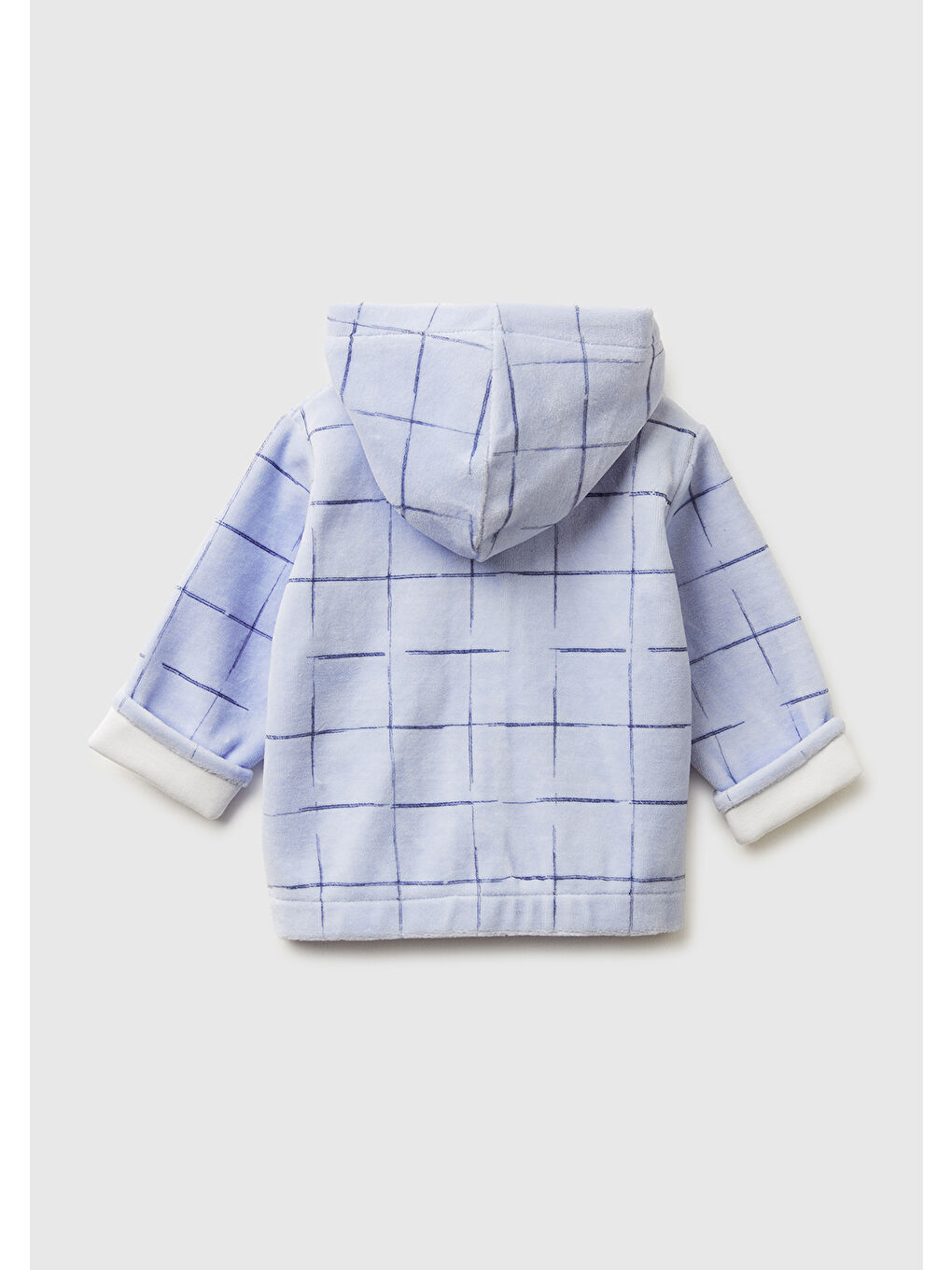 Bebek Açık Gri Etiketli Cep Detaylı Fermuarlı Kapüşonlu Sweatshirt-1