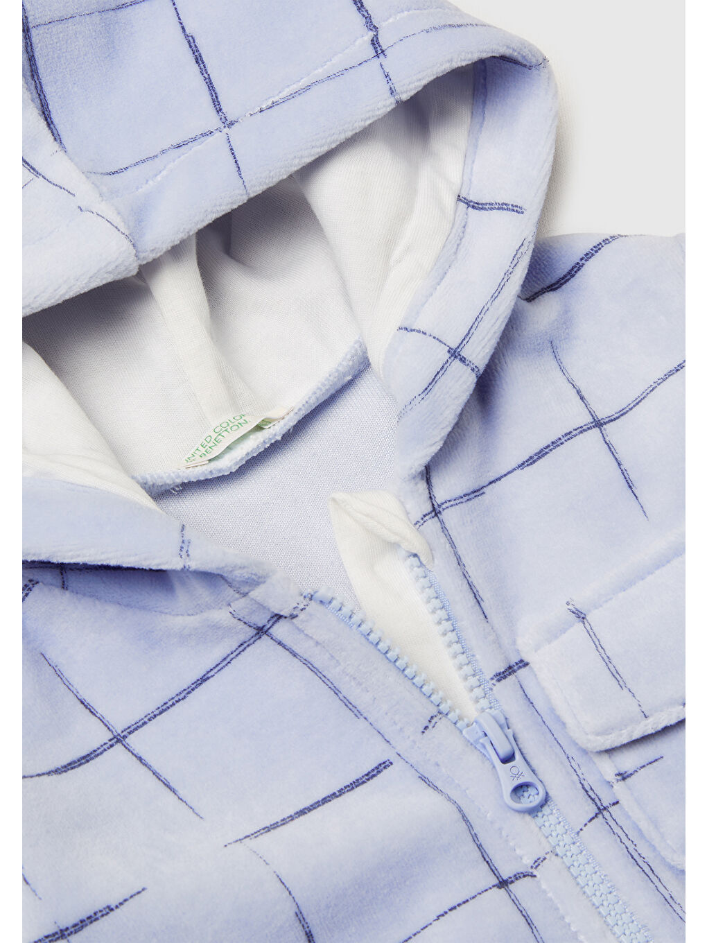 Bebek Açık Gri Etiketli Cep Detaylı Fermuarlı Kapüşonlu Sweatshirt-2