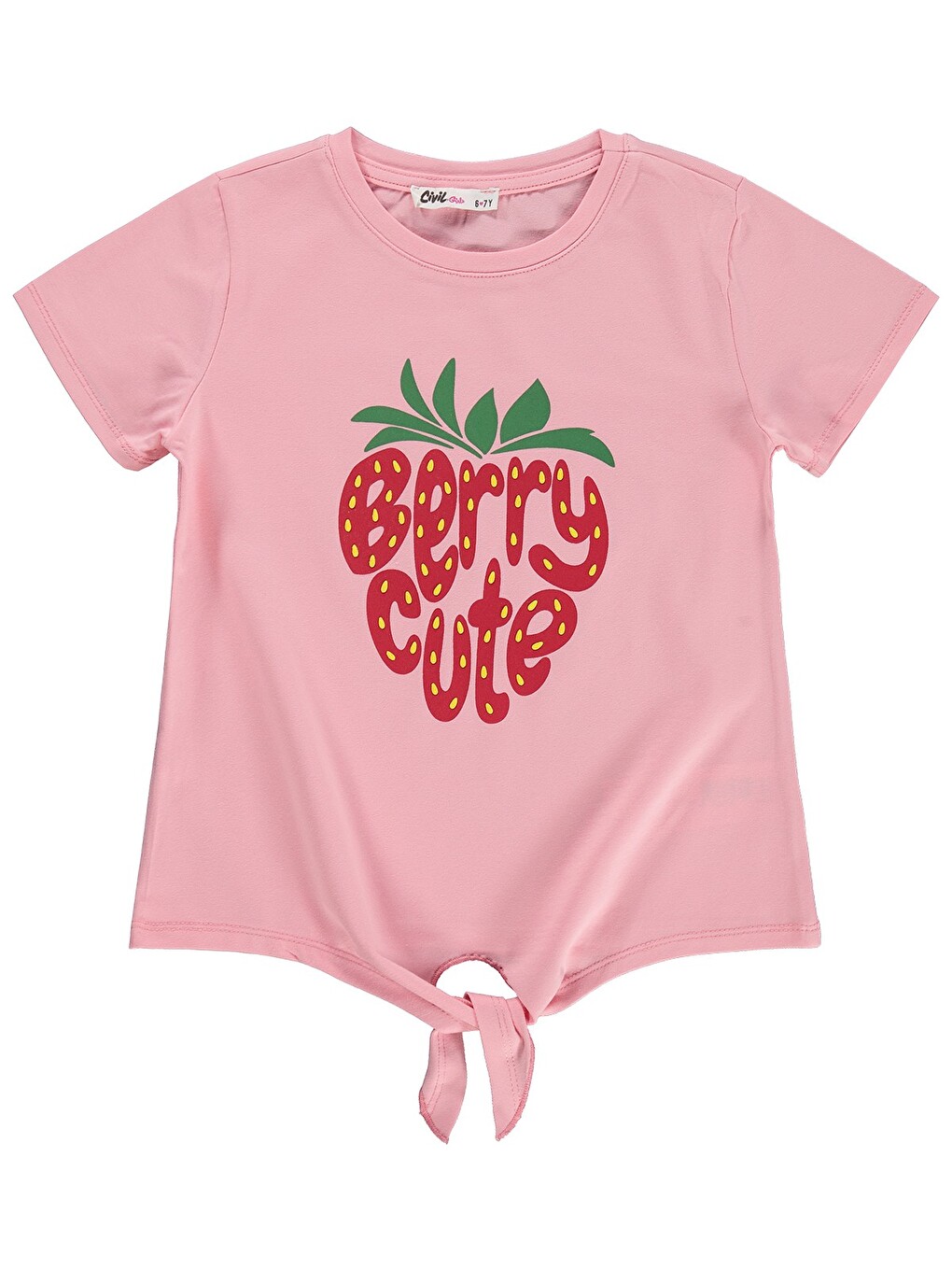 Pembe Girls Berry Cute 6-9 Yaş Tişört - Pudra