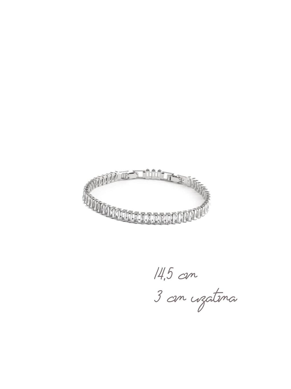 Gri Fiona Baget Taşlı Su Yolu Bileklik- 5 mm Taşlı-3