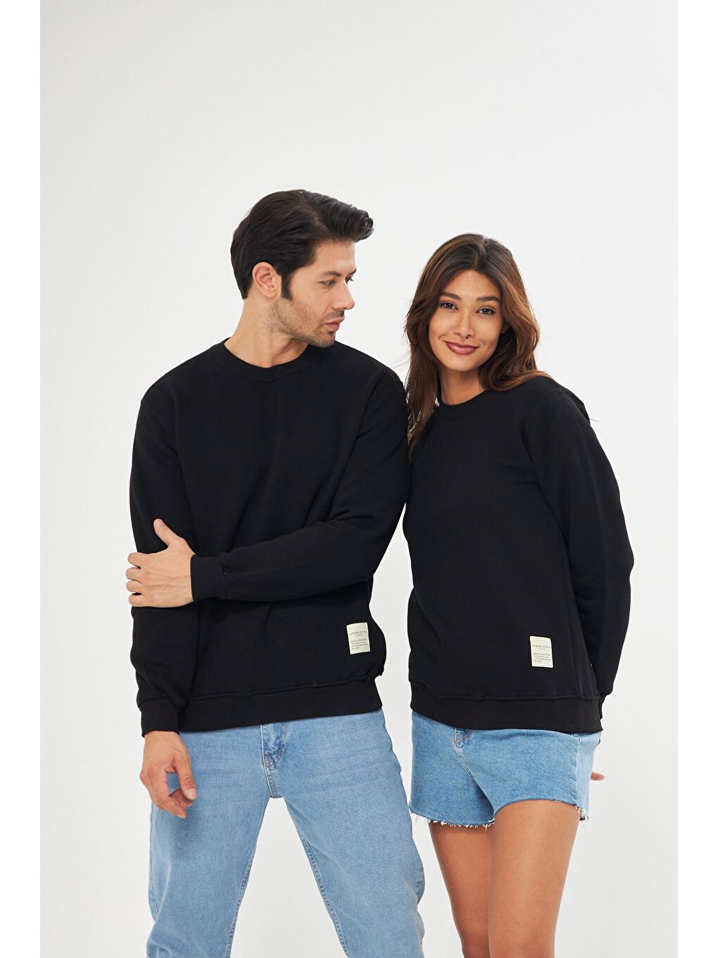 Siyah Unisex Slim Fit Sweatshirt-2