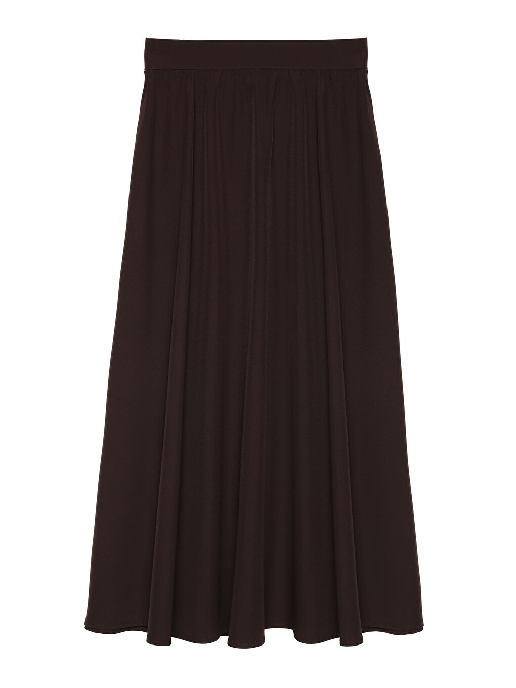 Beli Lastikli Midi Boy Etek Kahverengi