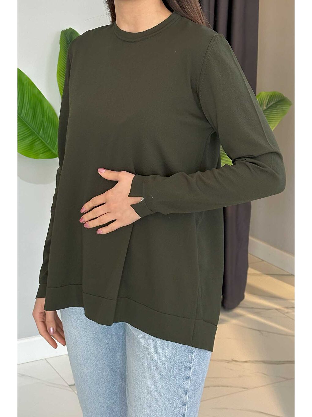 Merserize Standart Tunik NS-22Y-902TNK Acı Yeşil-1