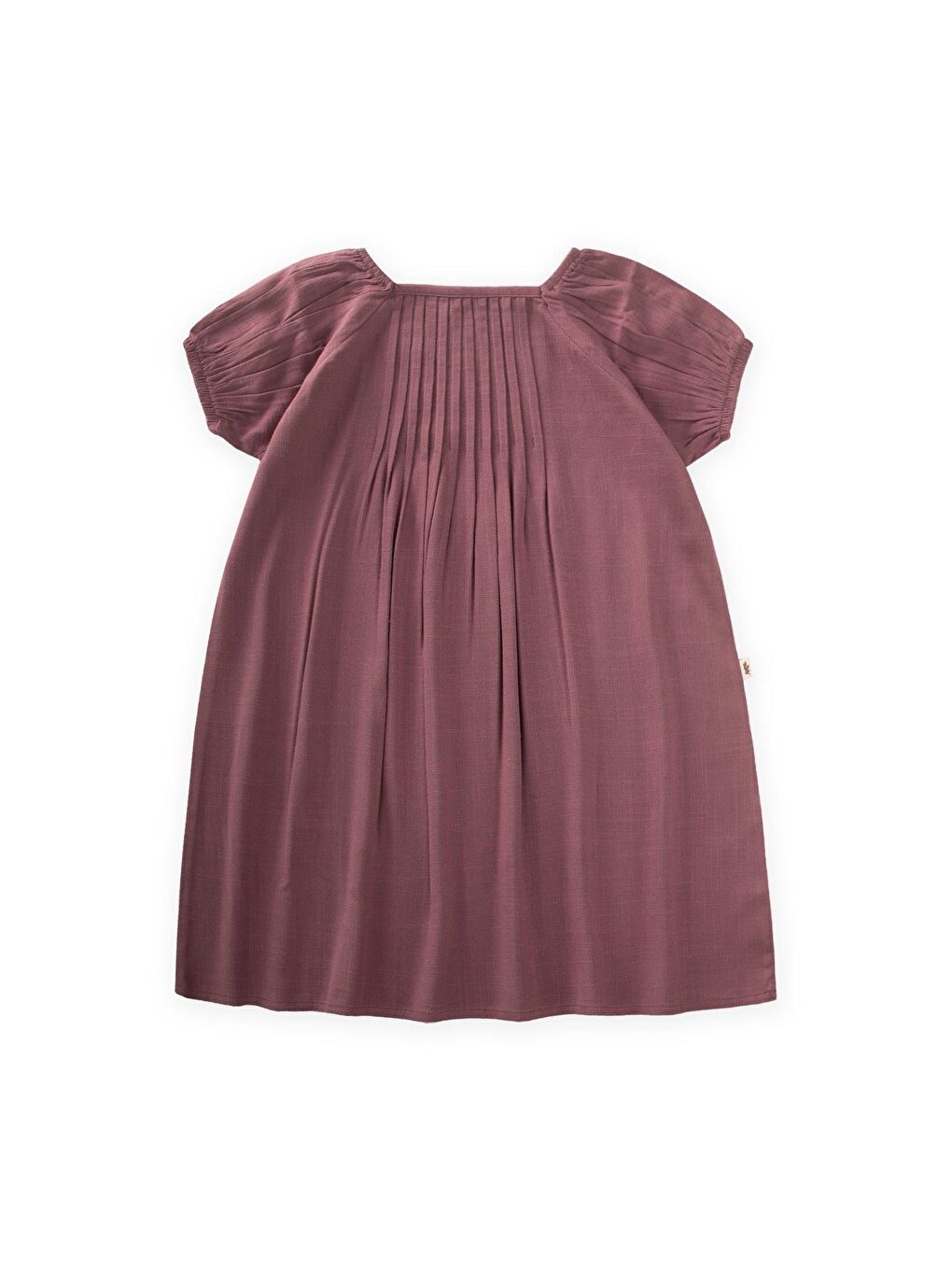 Mürdüm Kız Çocuk Keten Elbise