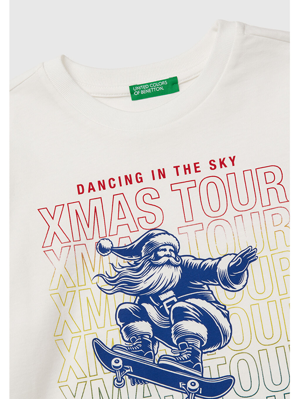 Erkek Çocuk Ekru Baskılı Jarse Bisiklet Yaka Uzun Kollu T-shirt-2