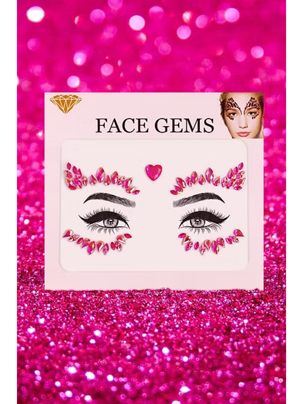 Pembe Kalp Model Kız Çocuk Yüz Sticker