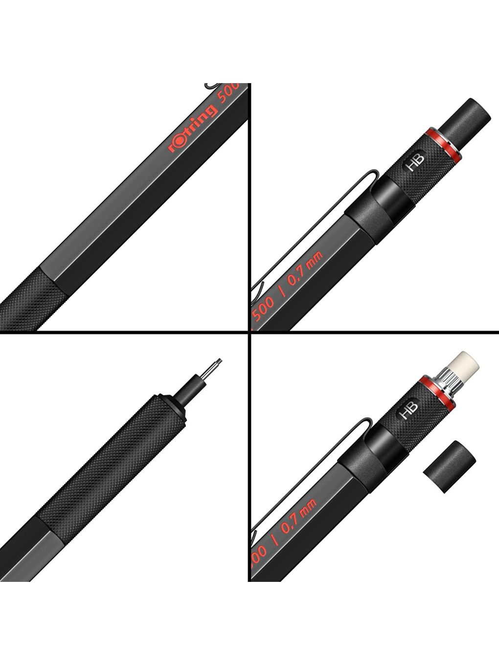 Rotring Siyah 500 Mekanik Kurşun Kalem 0.7 mm Siyah (2186326) - 5