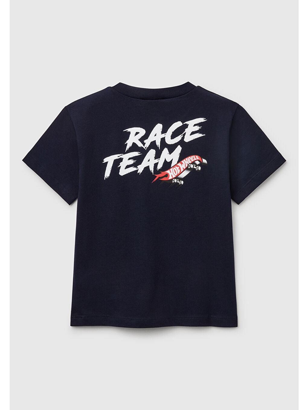 Erkek Çocuk Lacivert Hot Wheels Baskılı Logo Etiketli T-Shirt-1