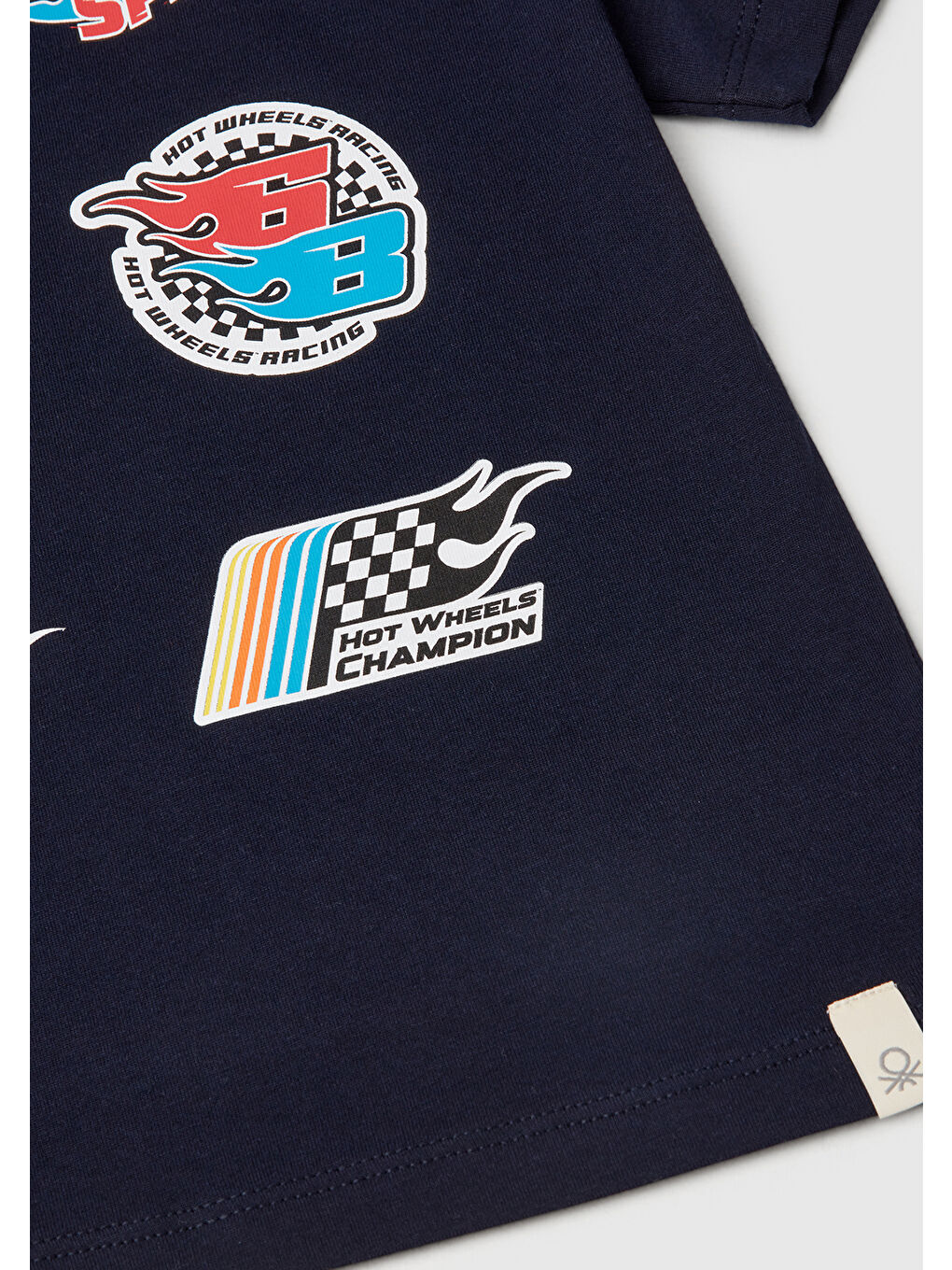 Erkek Çocuk Lacivert Hot Wheels Baskılı Logo Etiketli T-Shirt-2