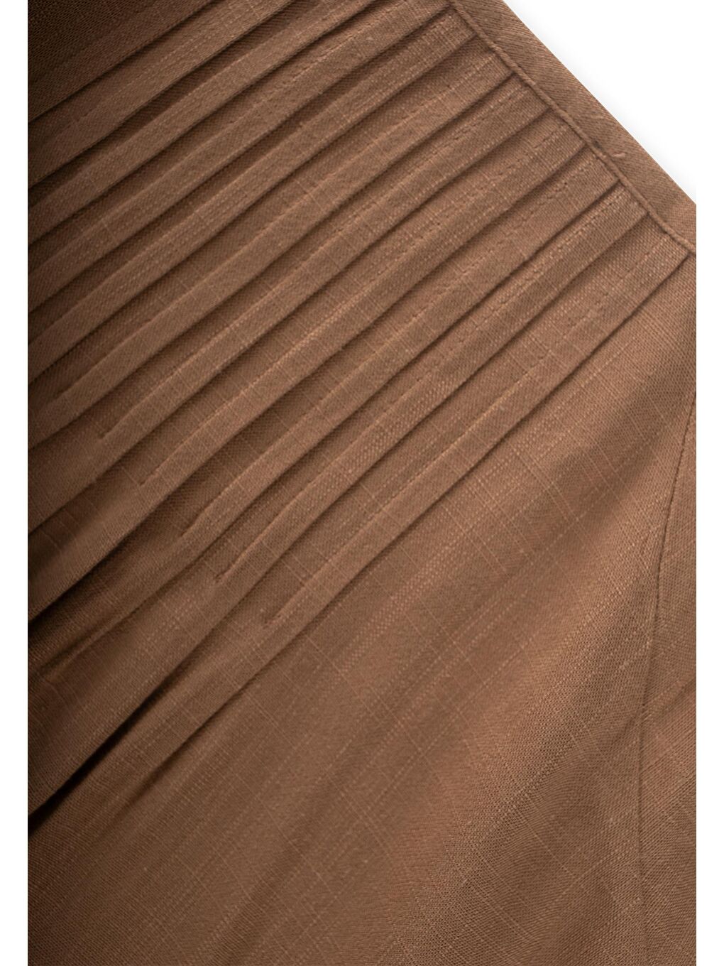 Kahverengi Kız Çocuk Keten Elbise-2