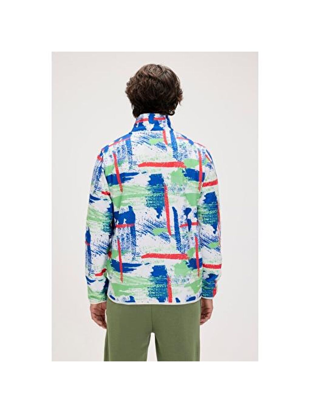 Karışık Full Zip Drew Polar Erkek Dik Yaka Fermuarlı Sweatshirt-3