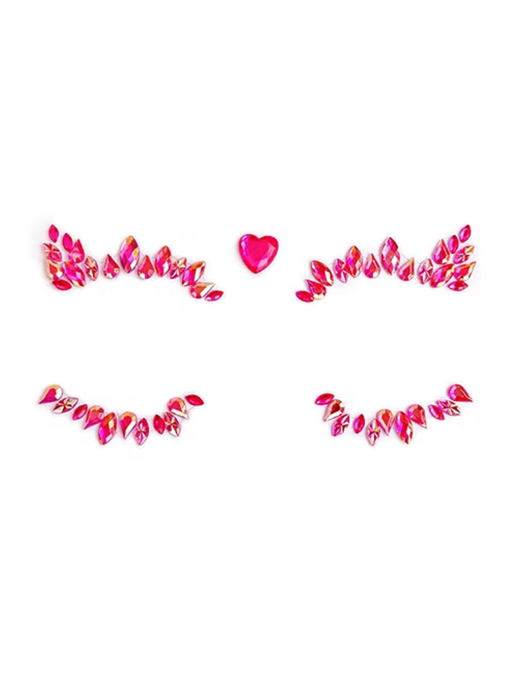 Pembe Kalp Model Kız Çocuk Yüz Sticker-2