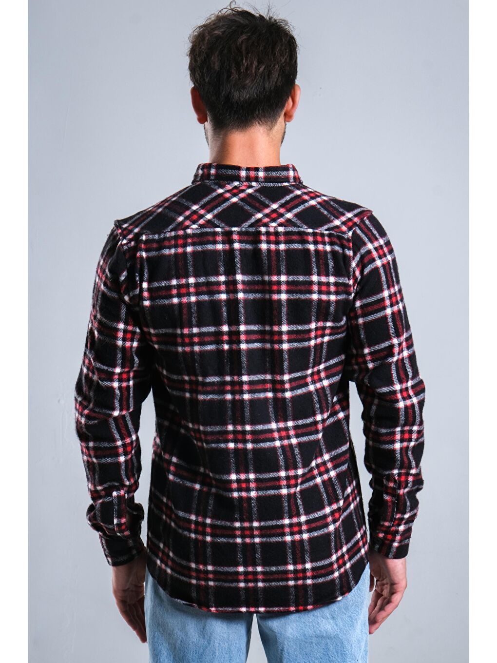 Siyah Kareli Kışlık Erkek Oduncu Gömlek MAR 4161-6