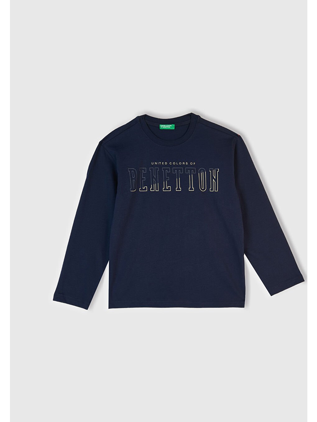 Erkek Çocuk Lacivert Önü Logo Baskılı Uzun Kollu T-shirt