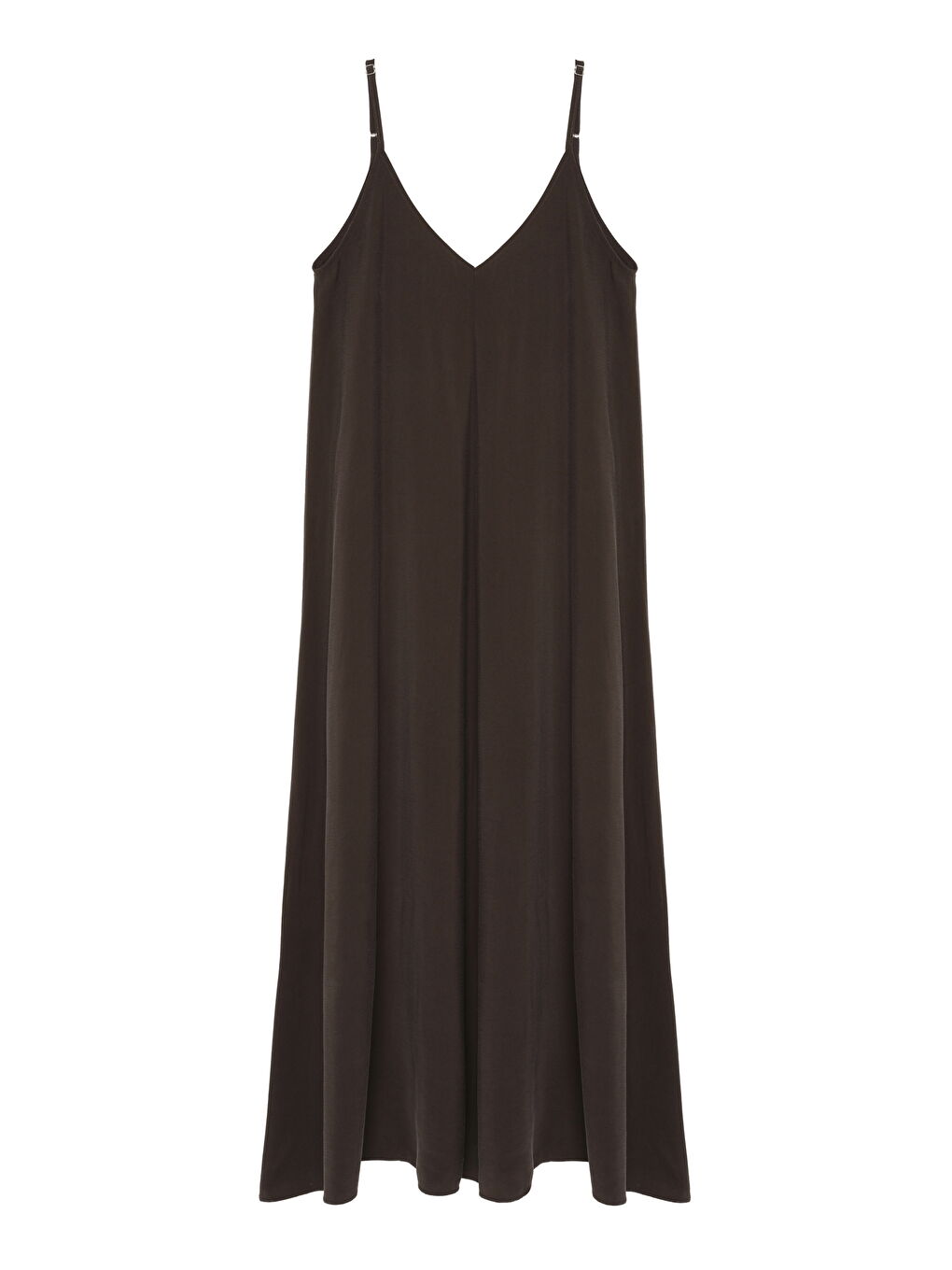 Askılı Uzun Düz Elbise Antrasit