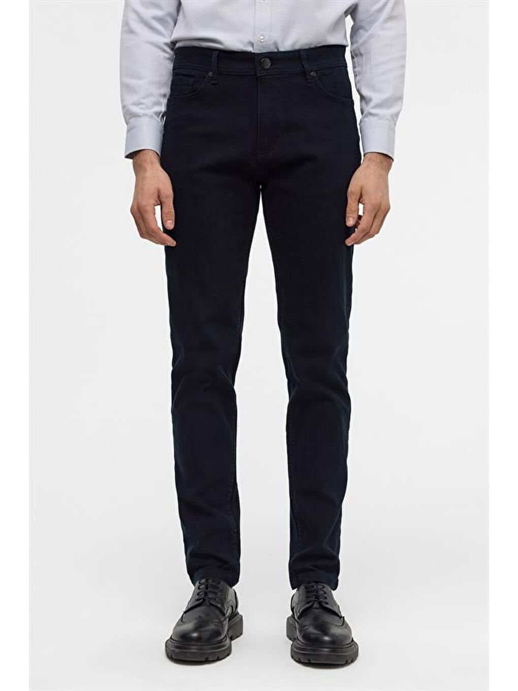 Lacivert Slim 5 Cep Kalıp Düz Pantolon-1