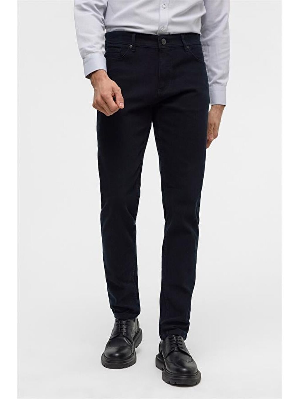 Lacivert Slim 5 Cep Kalıp Düz Pantolon-2