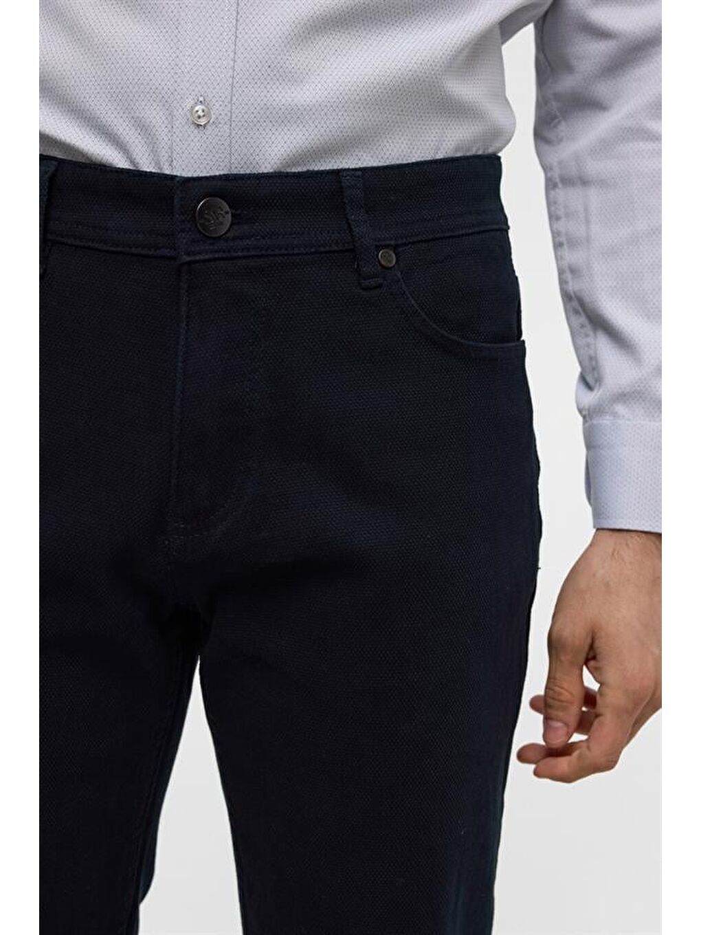 Lacivert Slim 5 Cep Kalıp Düz Pantolon-3