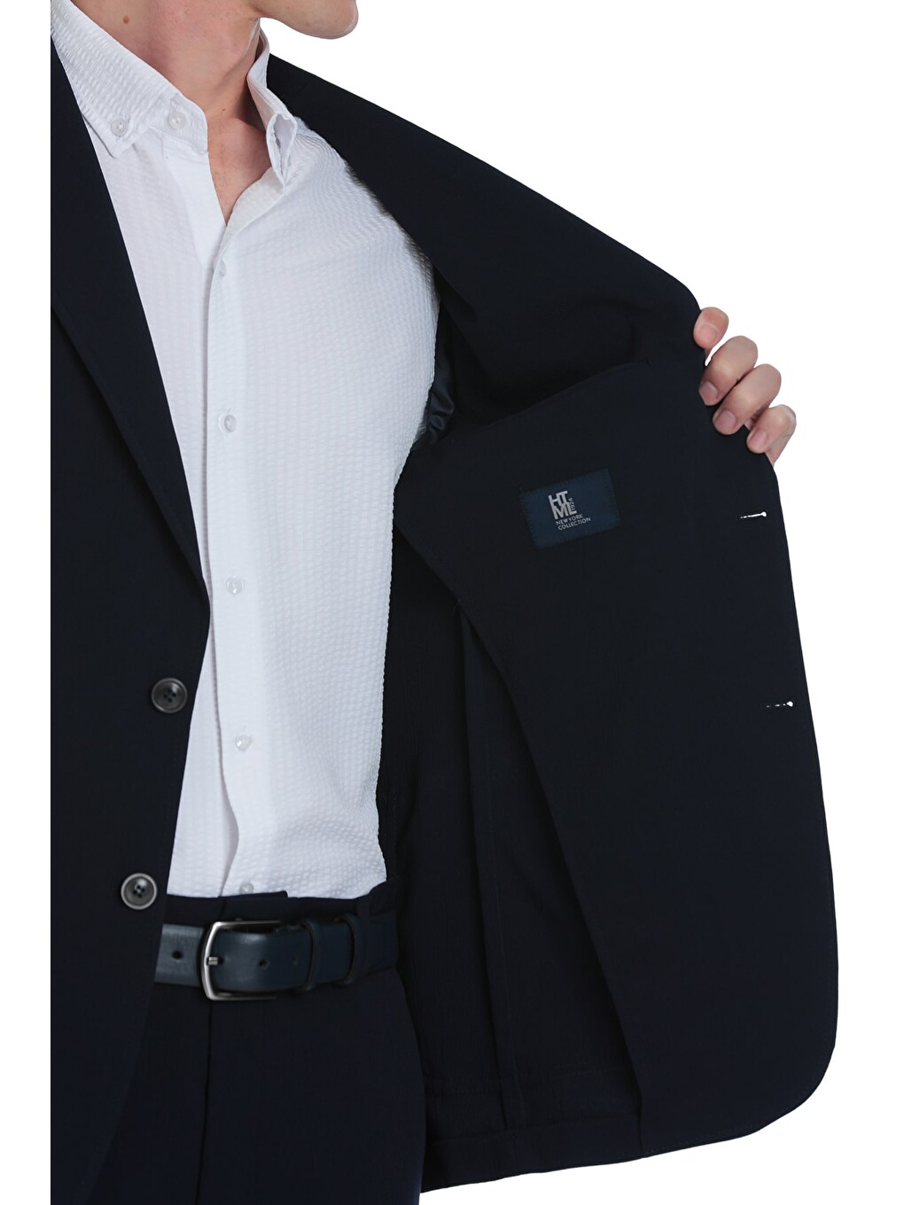Lacivert Slim Fit Mono Yaka Casual Takım Elbise-4
