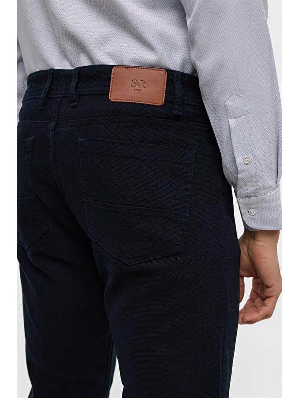 Lacivert Slim 5 Cep Kalıp Düz Pantolon-4