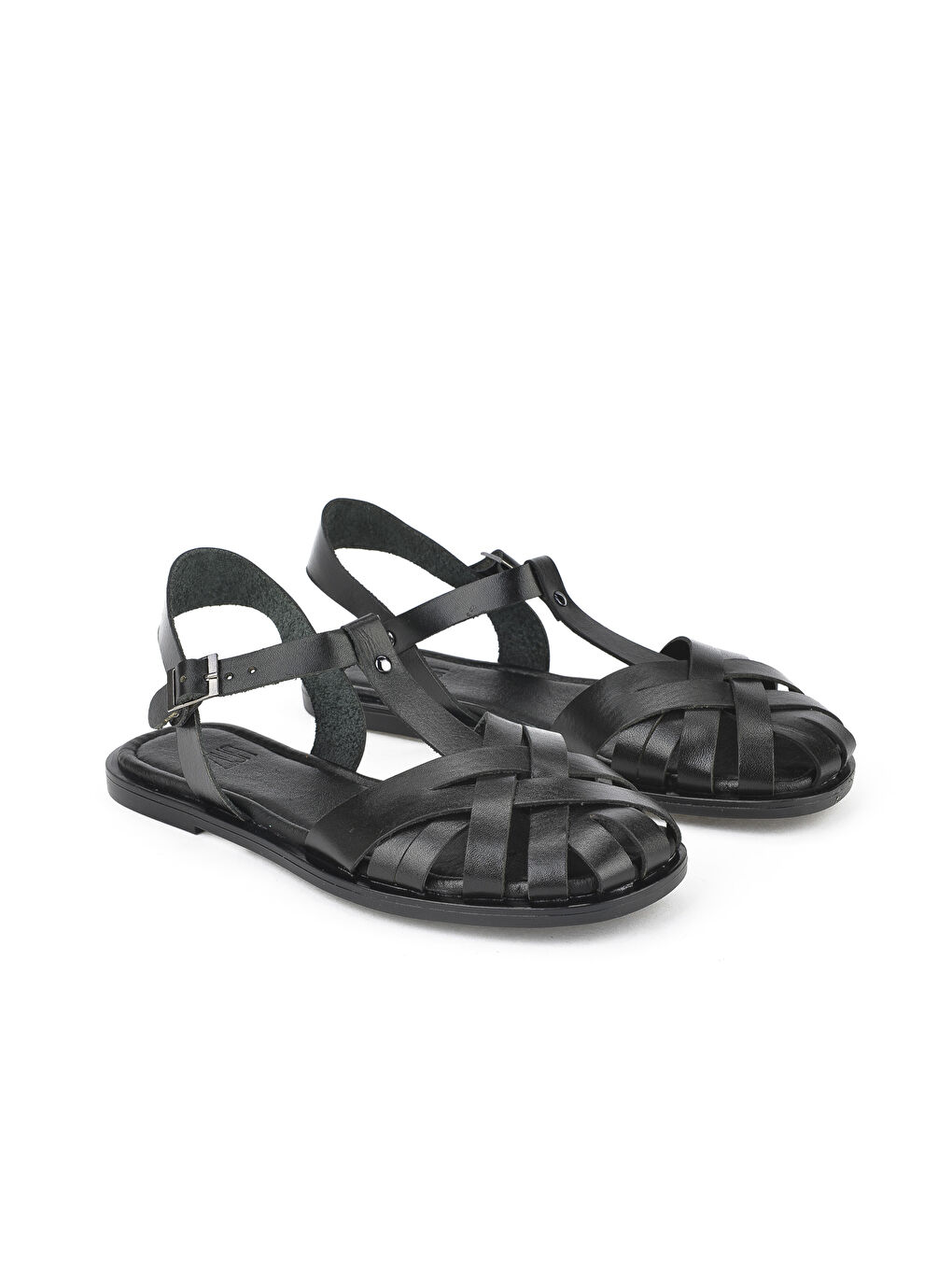 Kadın Hakiki Deri Sandalet 1511010Z07 Siyah-1