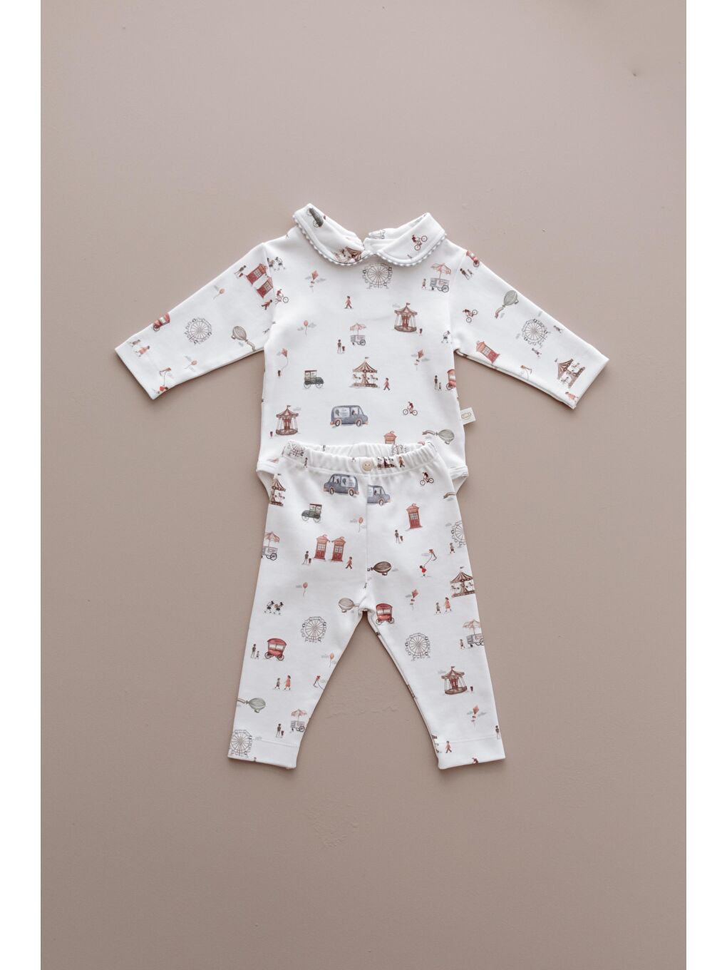 Beyaz Puffy Sleep Lunapark Serisi Body Tayt Takım-5