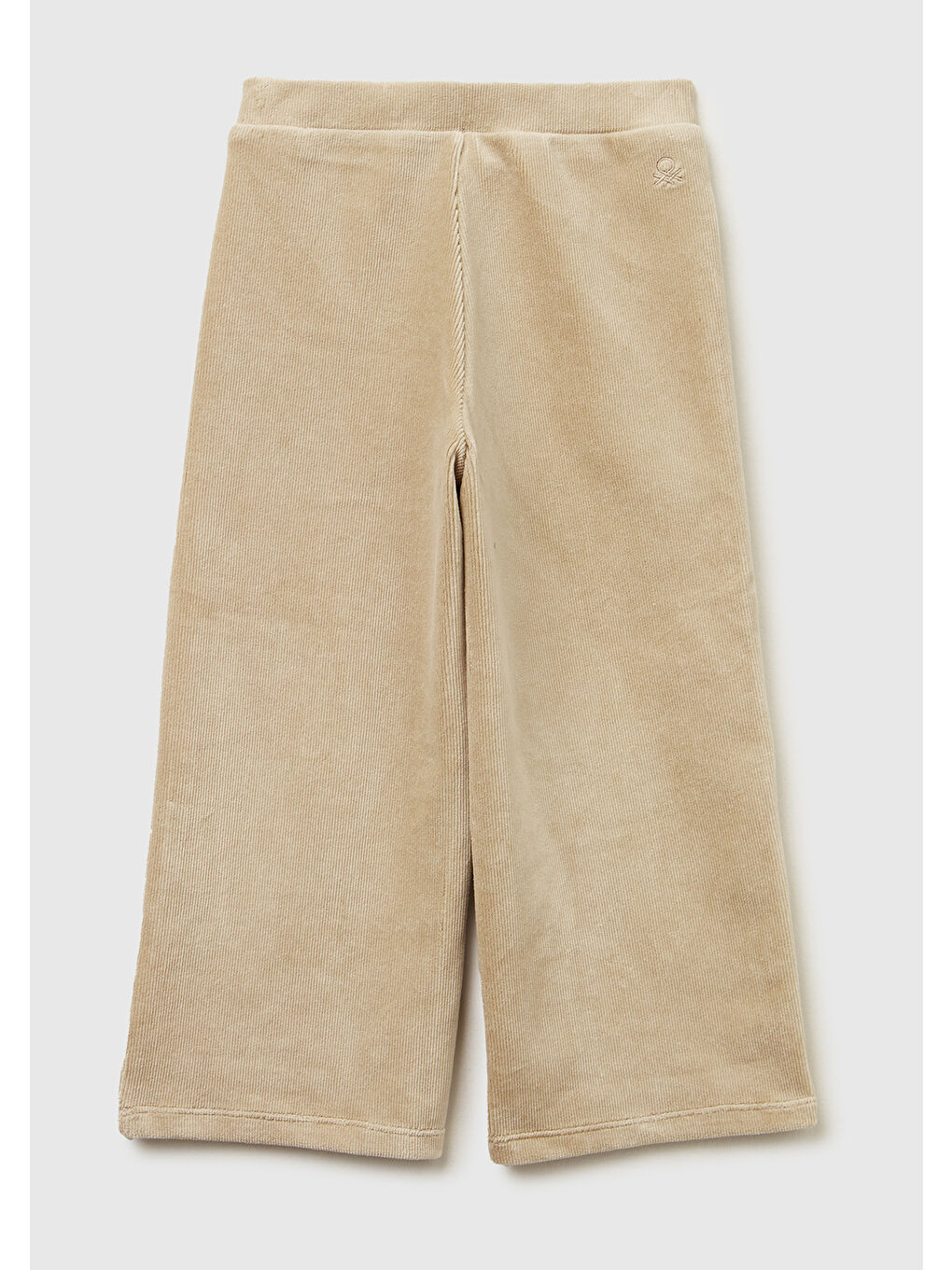 Kız Çocuk Gri Arkası Logo İşlemeli Geniş Paça Pantolon