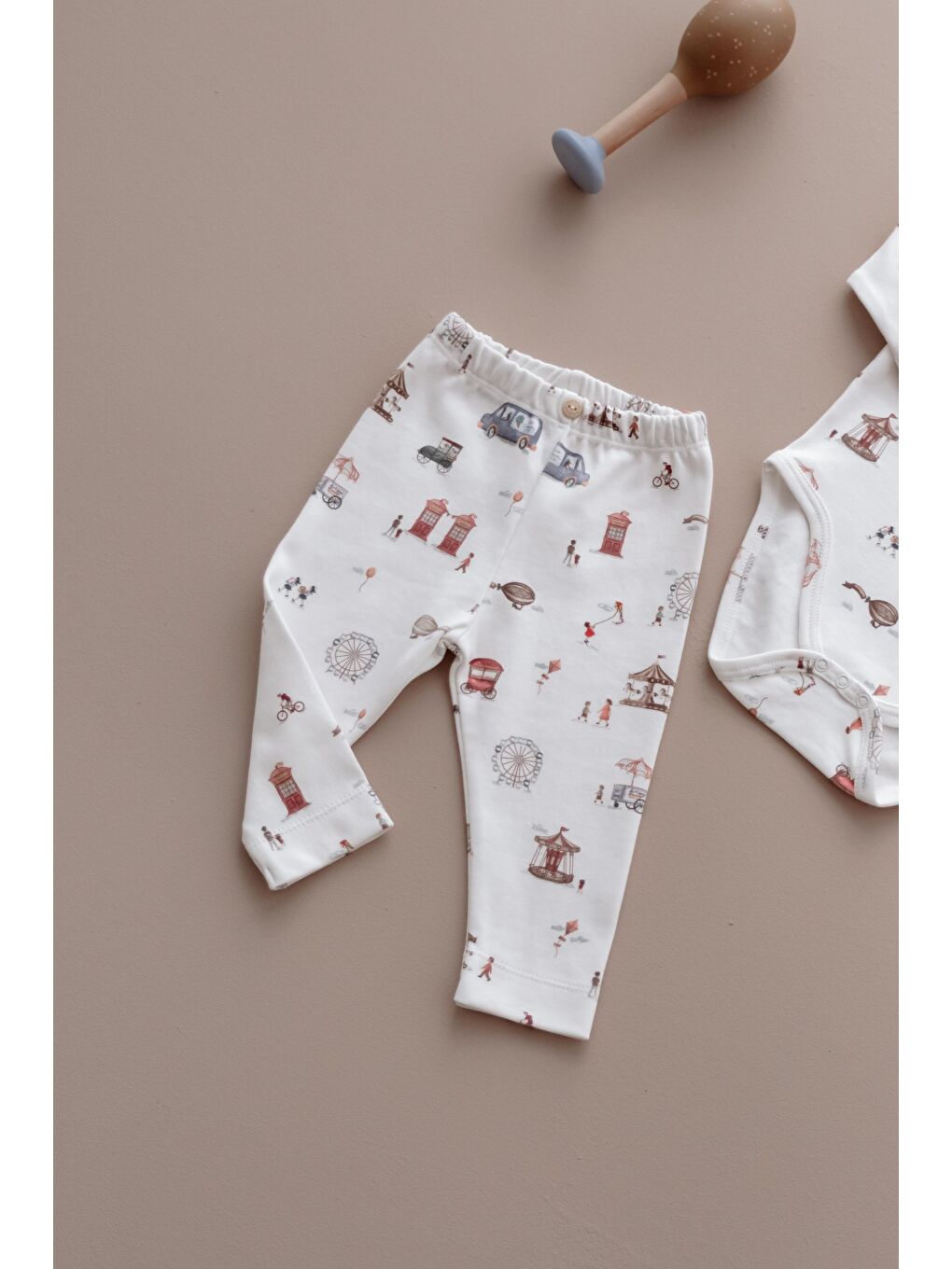 Beyaz Puffy Sleep Lunapark Serisi Body Tayt Takım-6