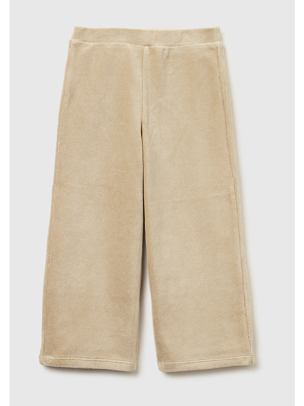 Kız Çocuk Gri Arkası Logo İşlemeli Geniş Paça Pantolon-1