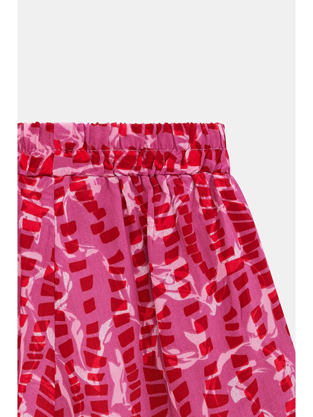 Mor Kadın Beli Lastikli Önü Parçalı Dokuma Şort - Viskon-3