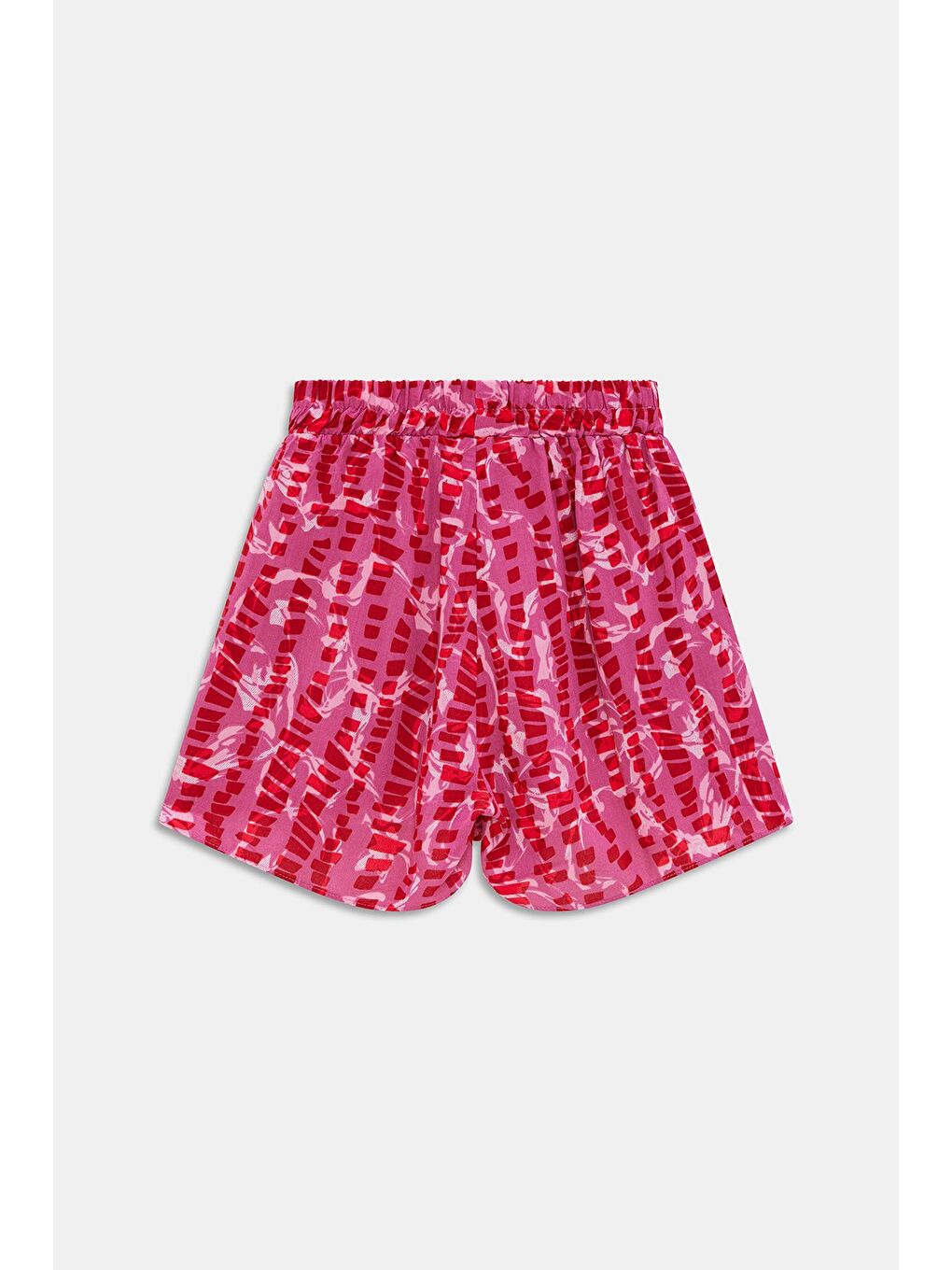 Mor Kadın Beli Lastikli Önü Parçalı Dokuma Şort - Viskon-4