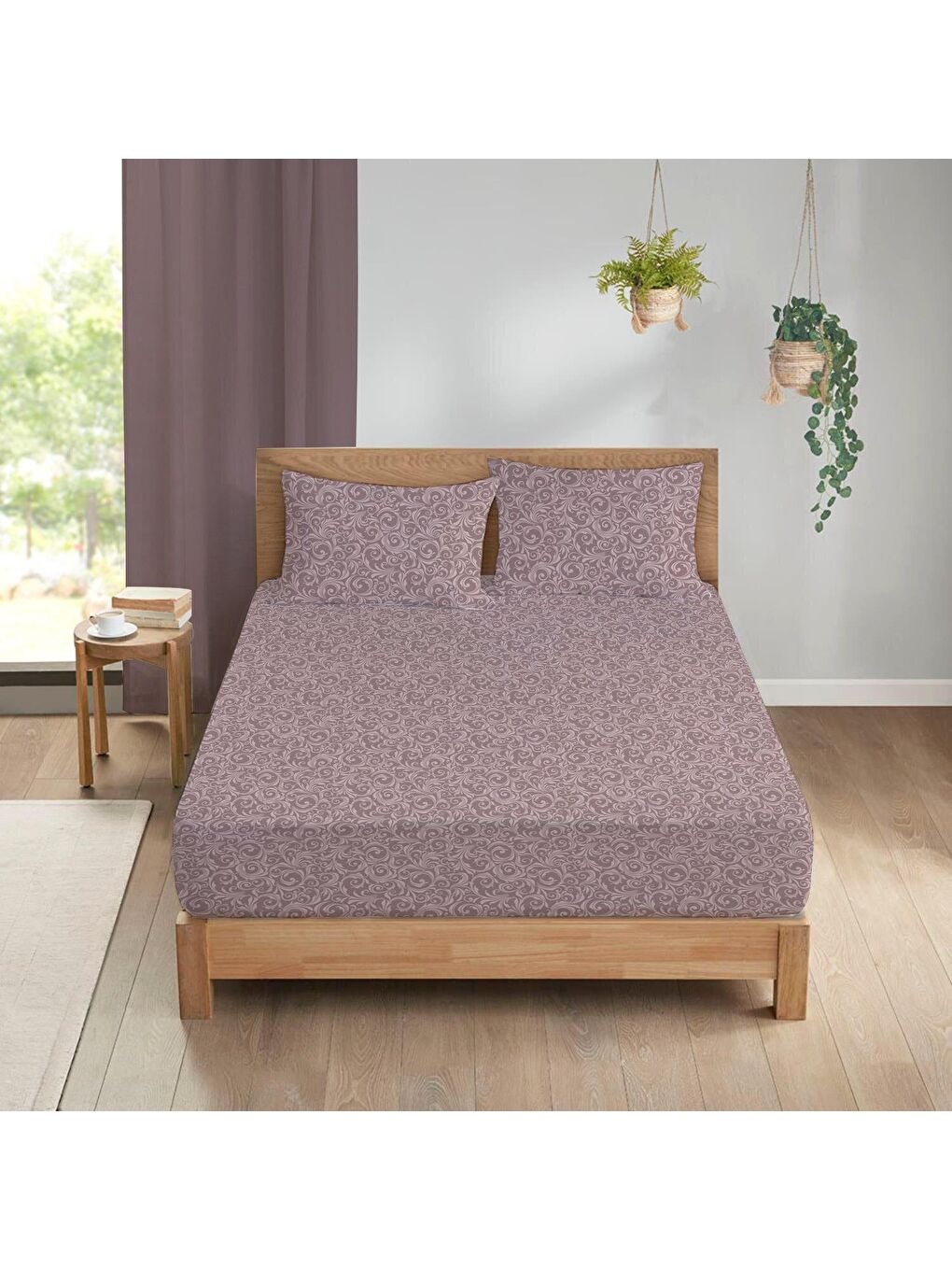 Karışık Modern Desen Baskılı Çift Kişilik 180x200 Cm Çarşaf Takımı