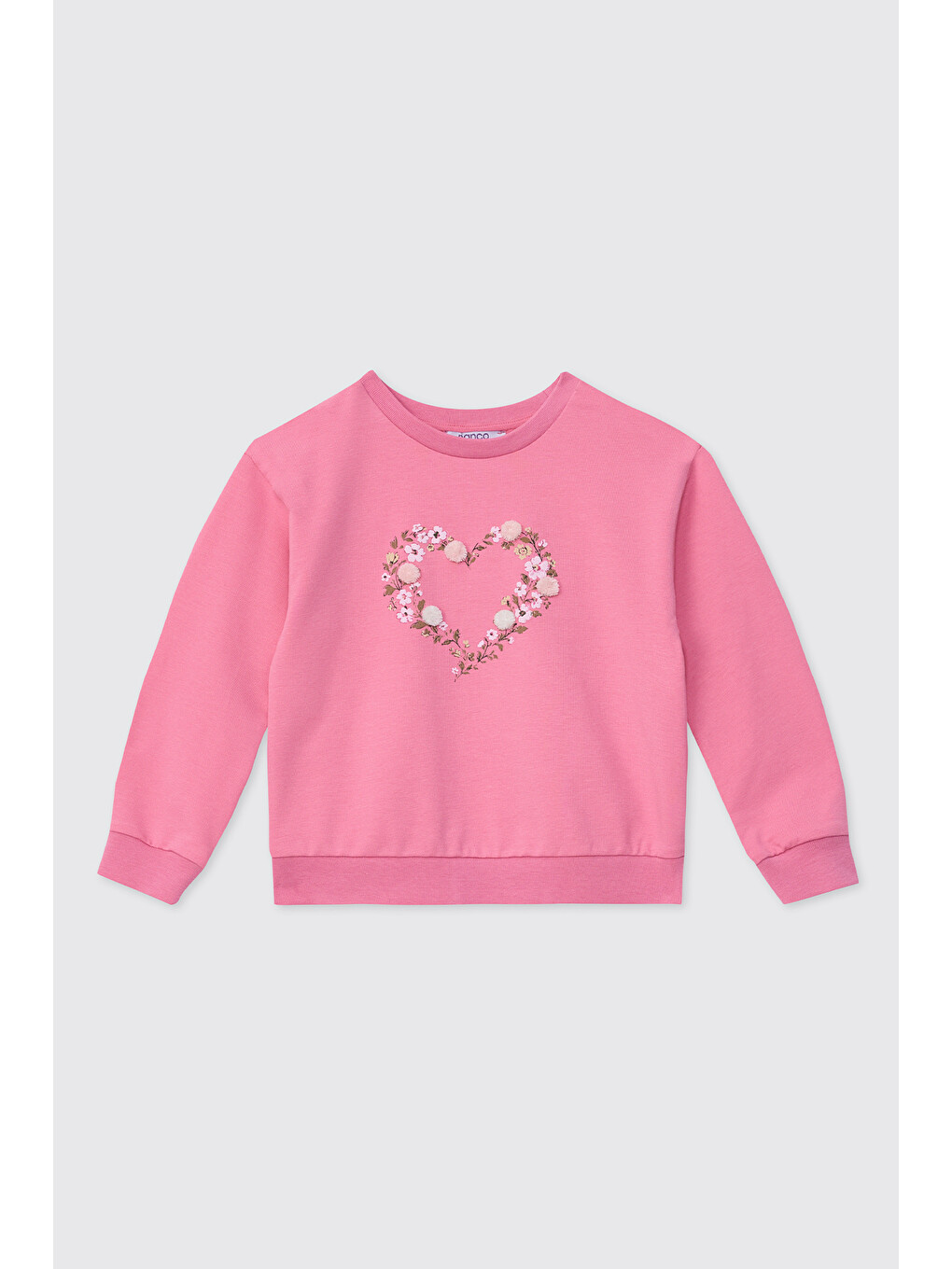 Kız Bebek Bisiklet Yaka Fuşya Sweatshirt