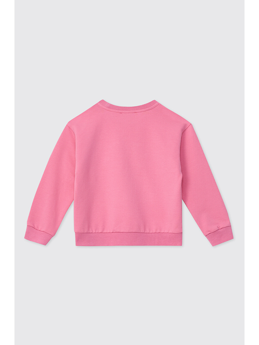 Kız Bebek Bisiklet Yaka Fuşya Sweatshirt-1
